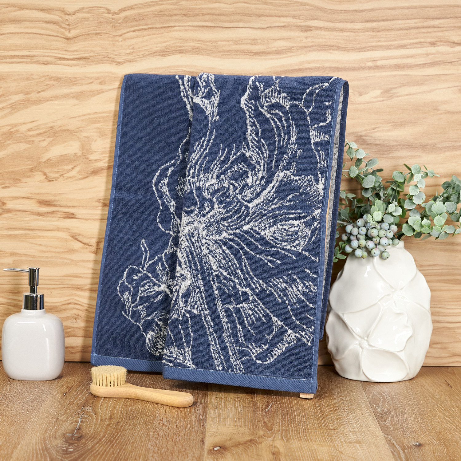 Полотенце махровое Duality, синее