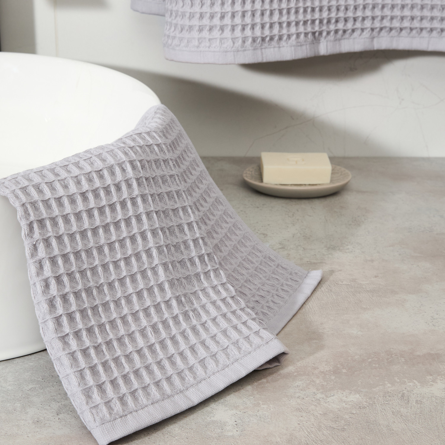 Полотенце вафельное Lorgo, серое - фото № 3