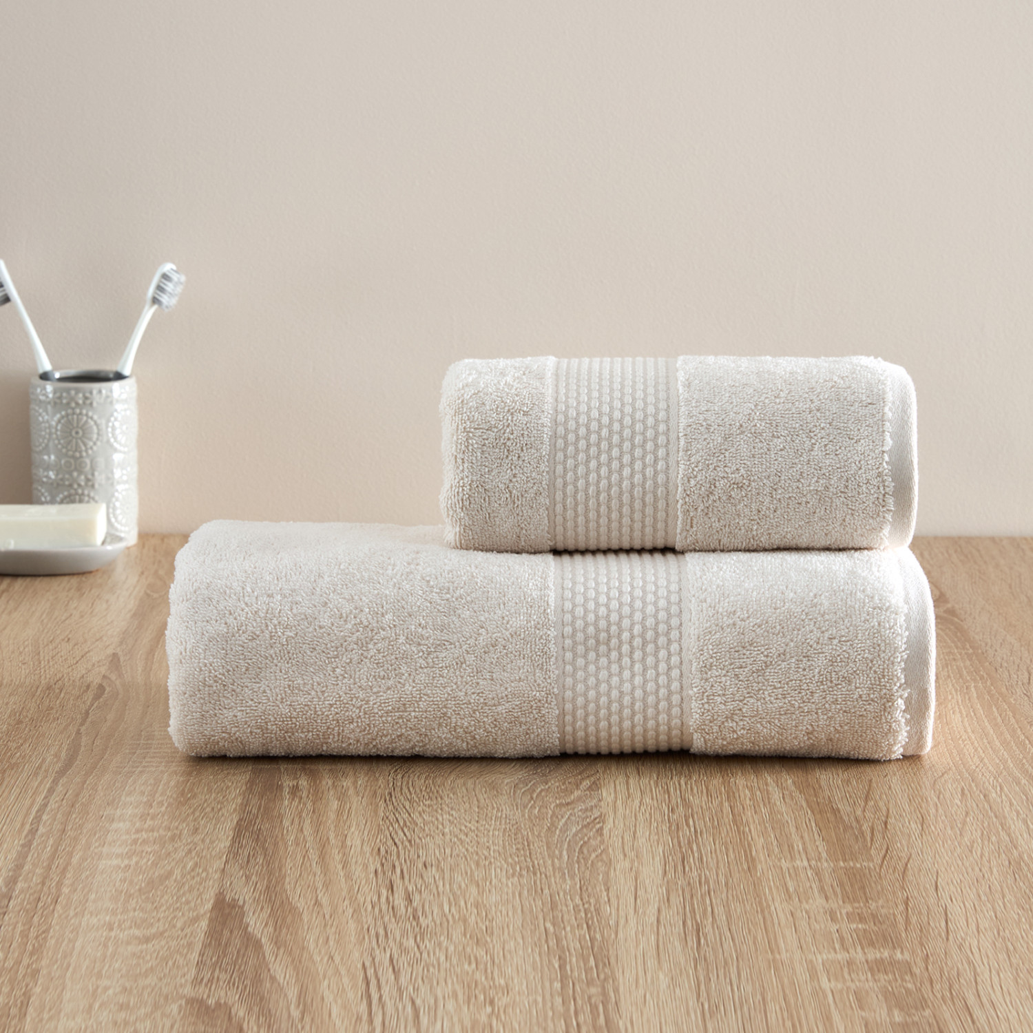 Полотенце махровое Favo, бежевое - фото № 6