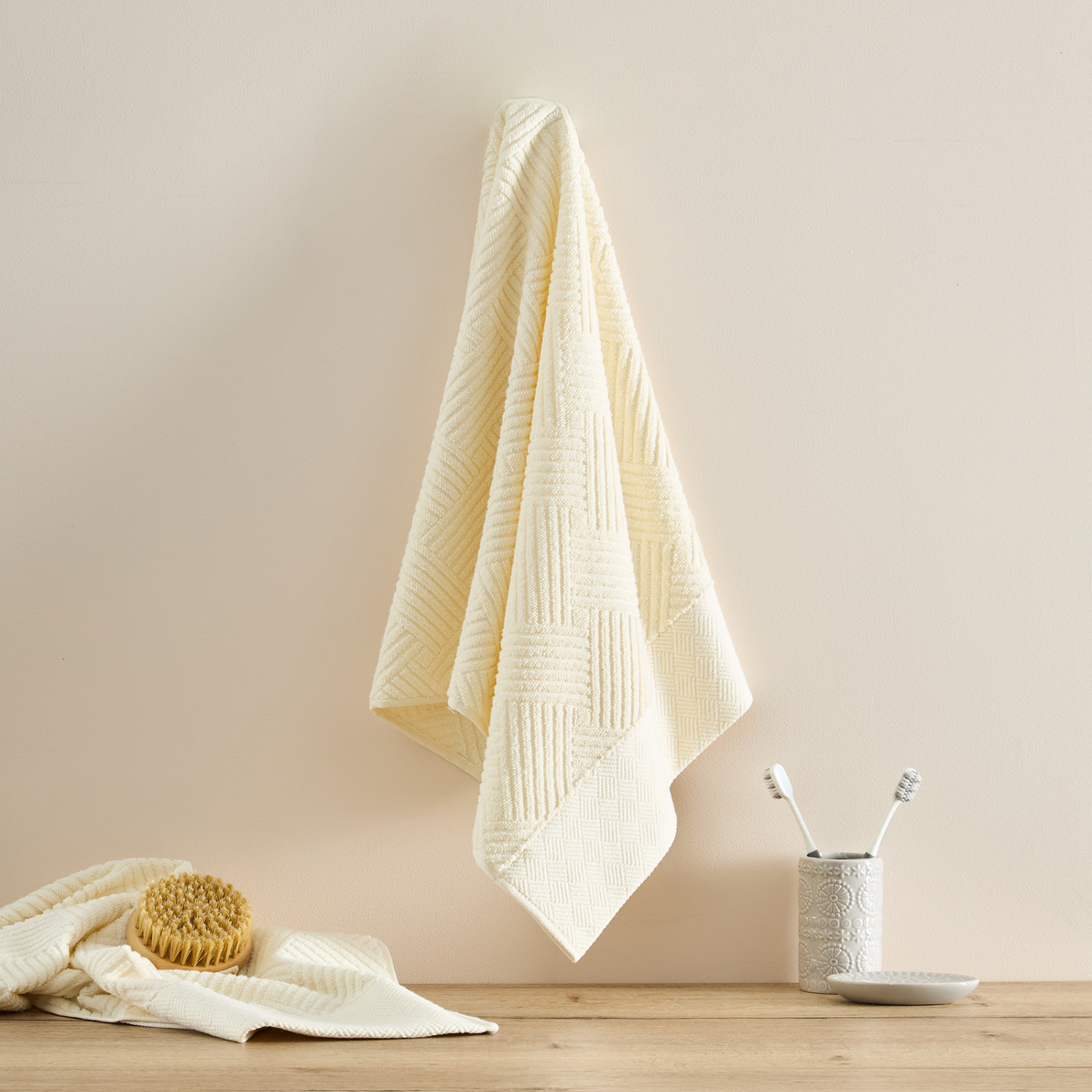 Полотенце махровое Zigzag, лен - фото № 2