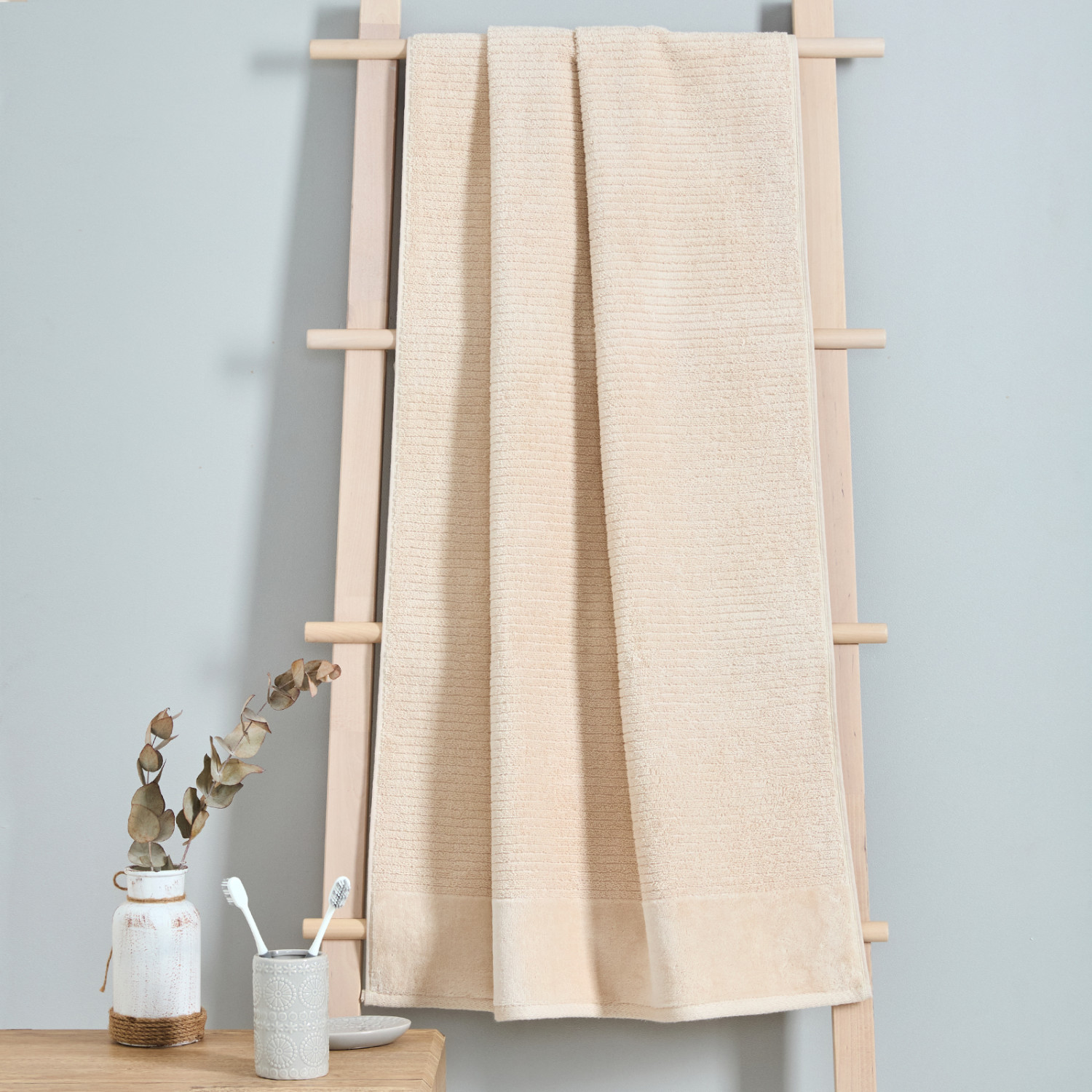 Полотенце махровое Винченца/Vincenza, бежевое I - фото № 3