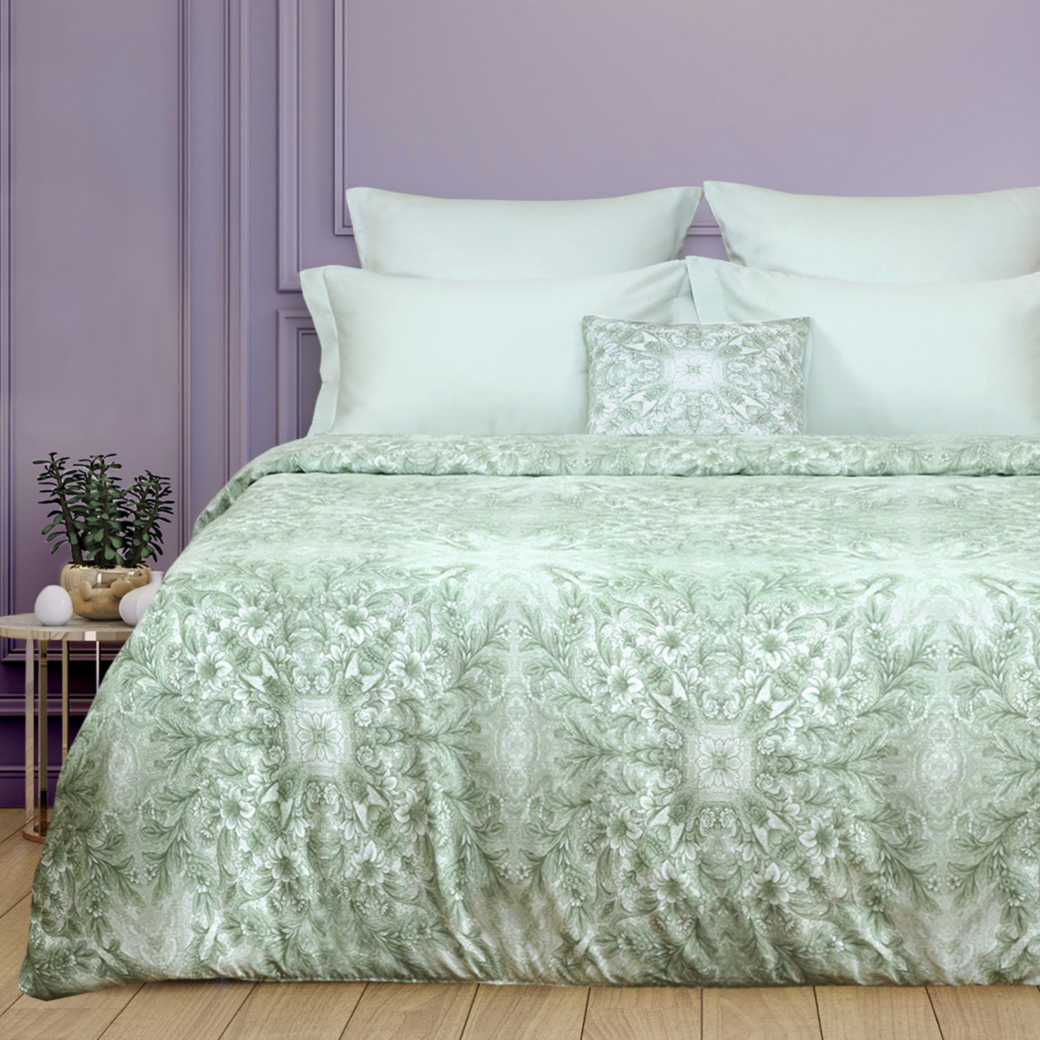 Постельное белье Venetto, зеленое (тубус)