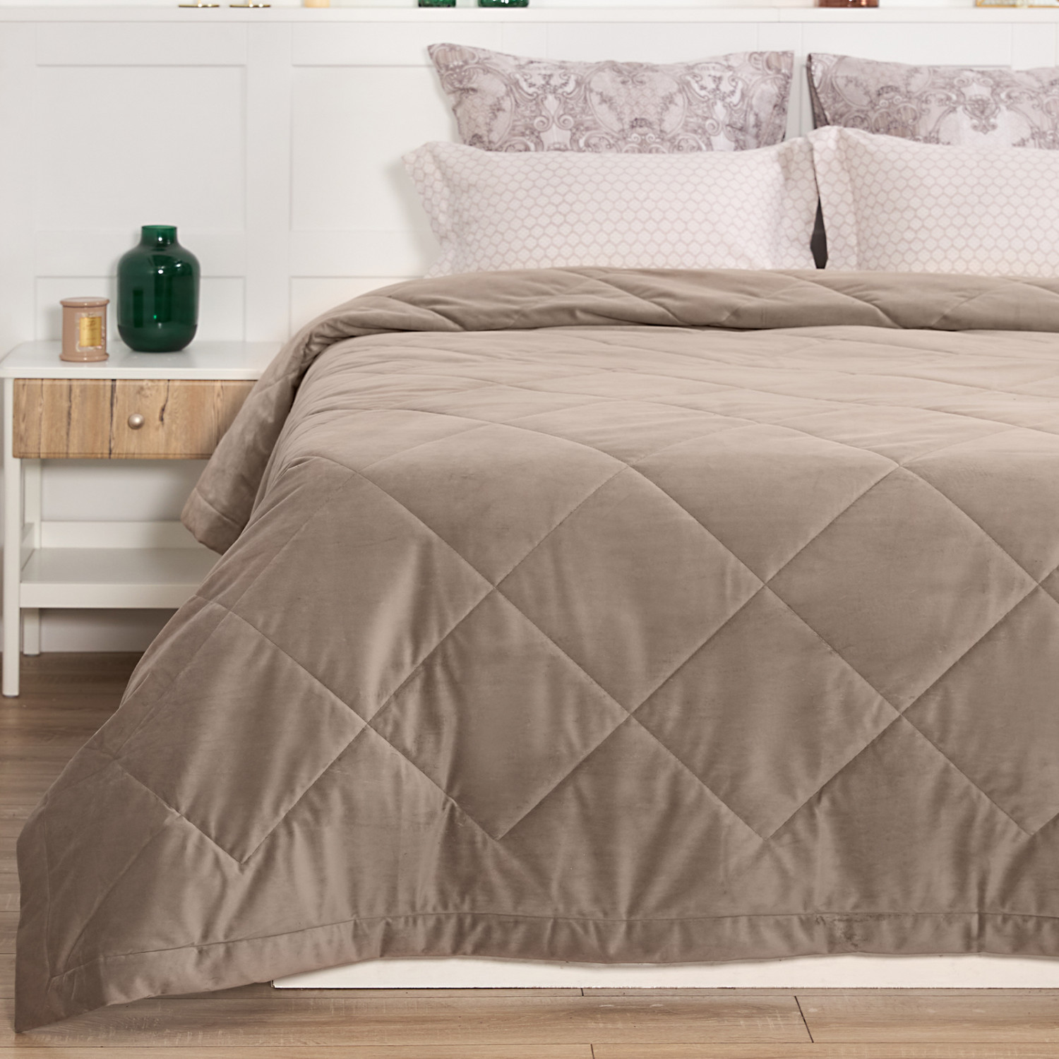 Покрывало Vellut, бежево-серое - фото № 2