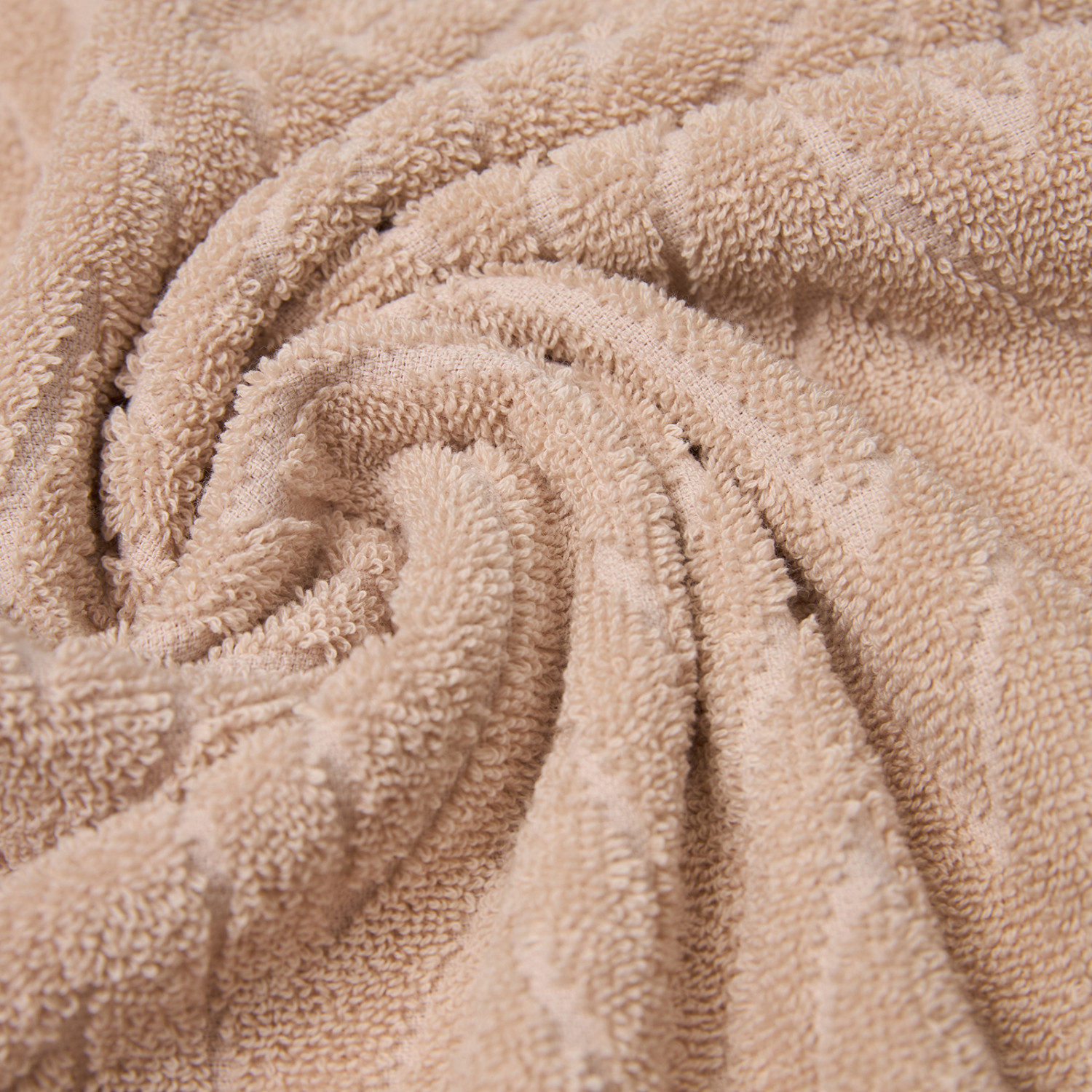 Полотенце махровое Зигзаг/Zigzag, светло-бежевое - фото № 2