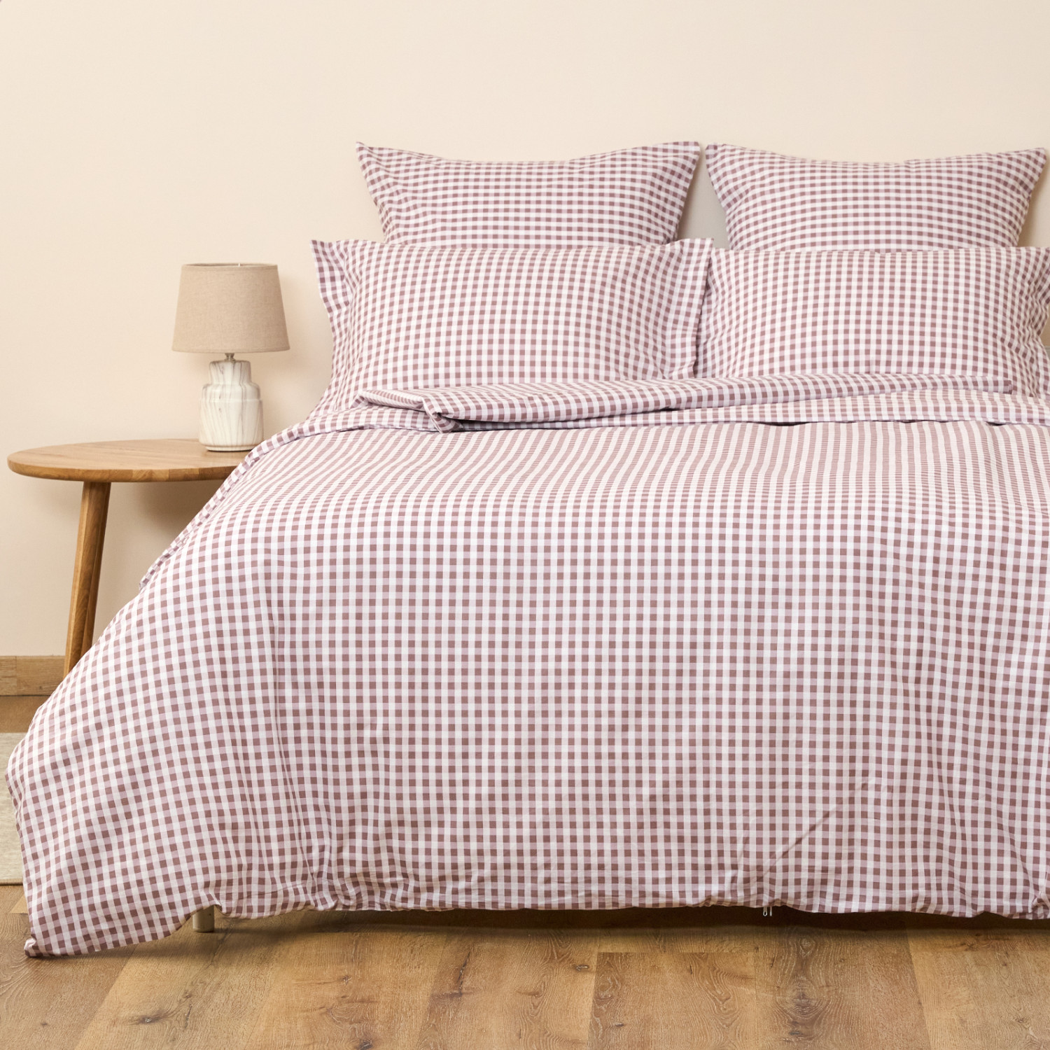 Постельное белье полукомплект Vichy, коричневое - фото № 5