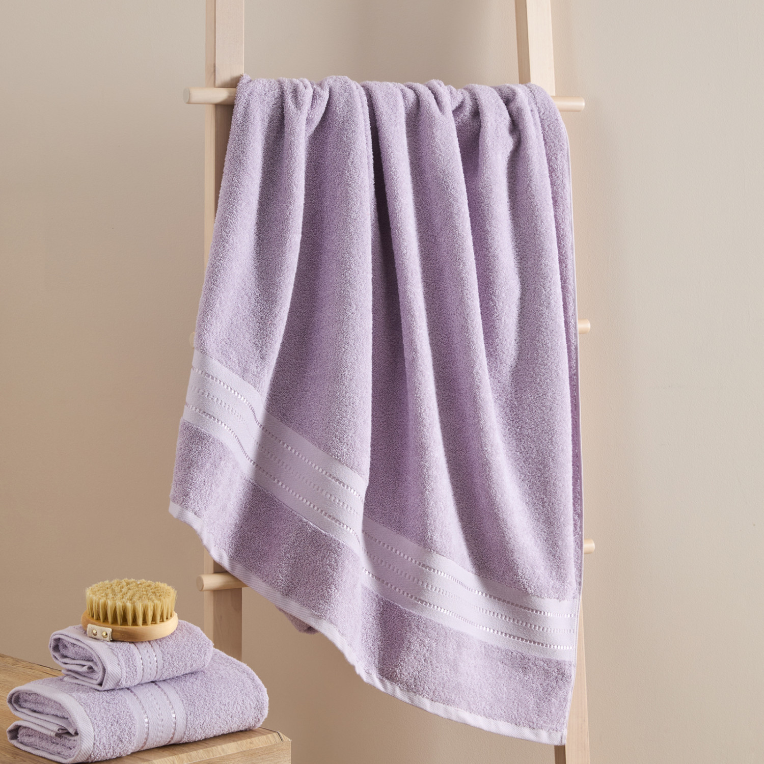 Полотенце махровое Basena, фиалка - фото № 4