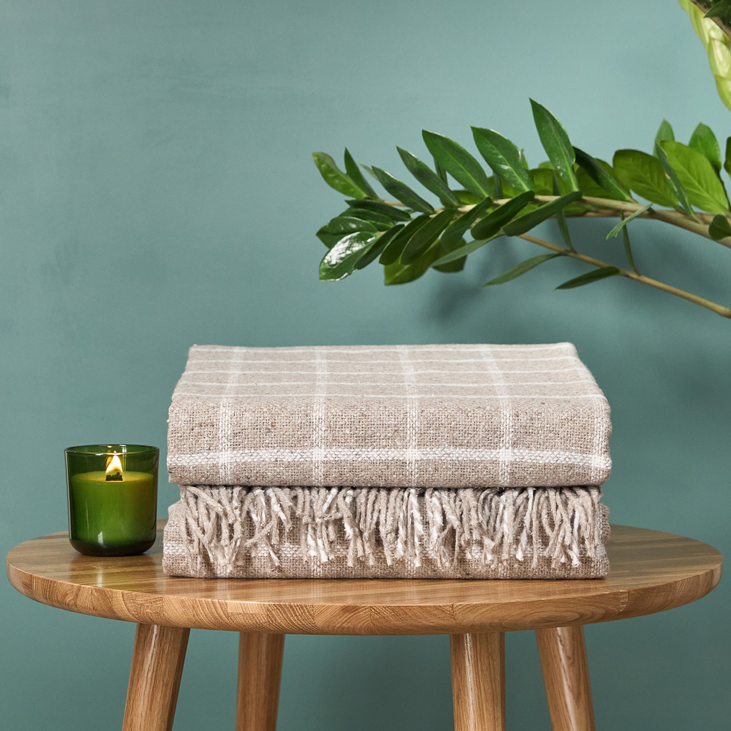 Плед Quadrato grande, бежевый - фото № 5