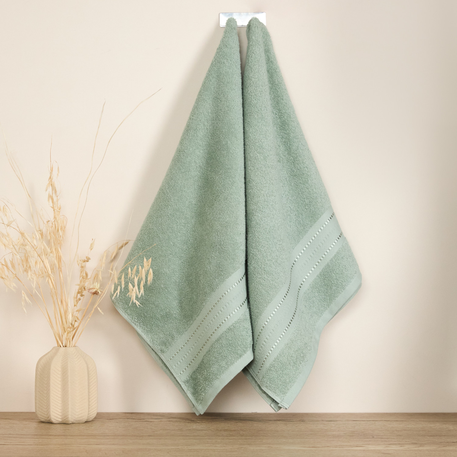 Комплект махровых полотенец Basena, зеленый - фото № 5