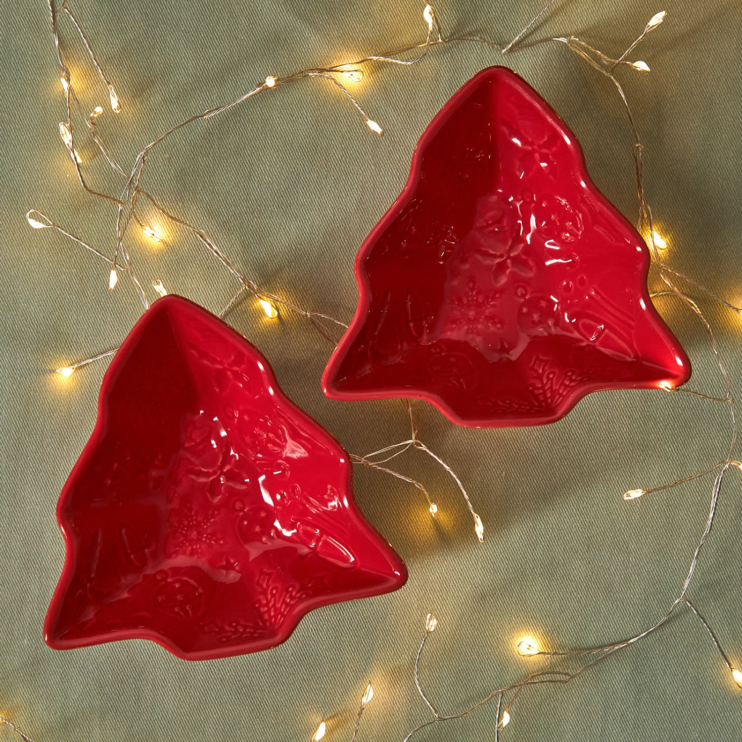 Набор тарелок Christmas tree, красный - фото № 2