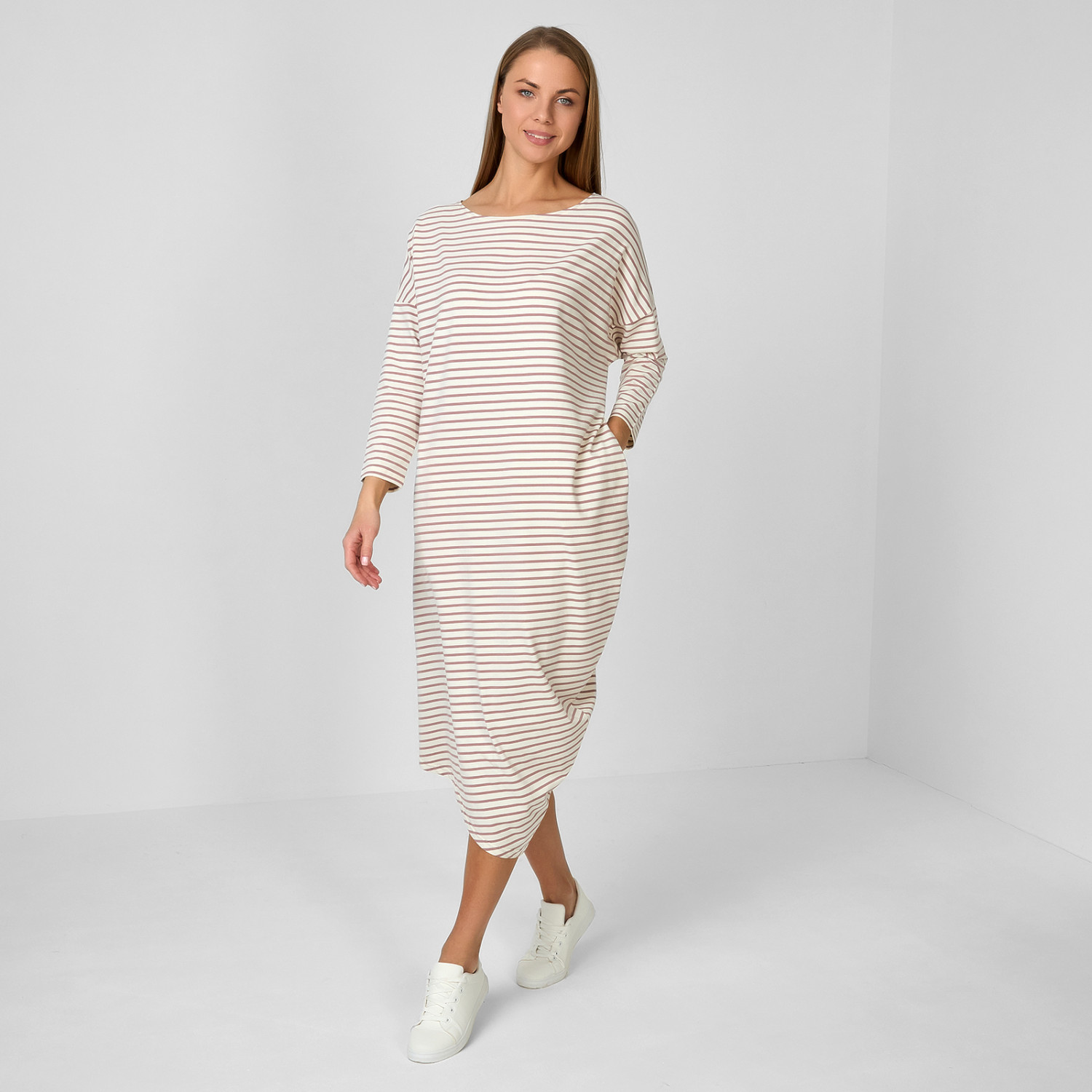 Платье Massimo, розовая полоска - фото № 2