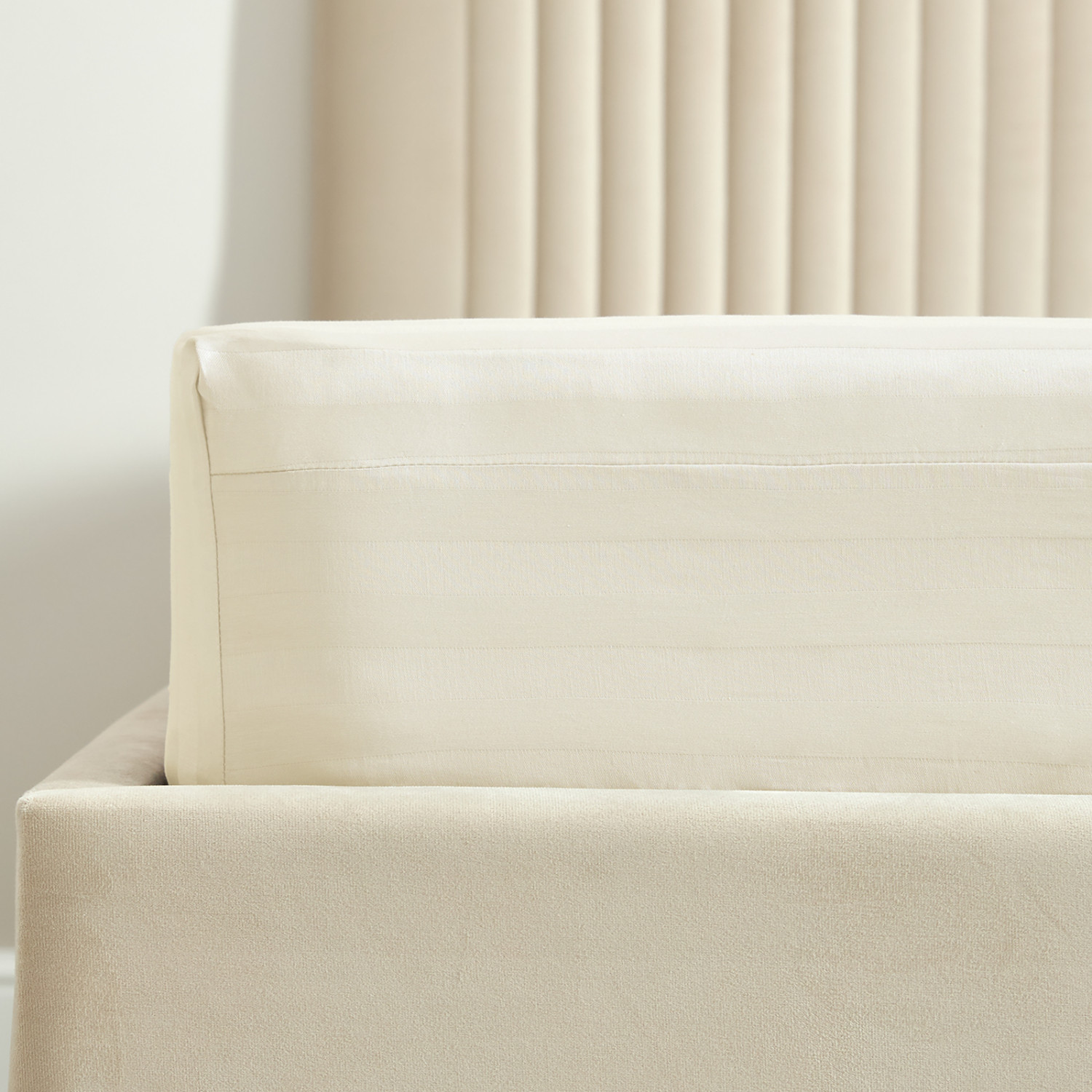 Простыня на резинке Экрю страйп-сатин 40156 - фото № 2