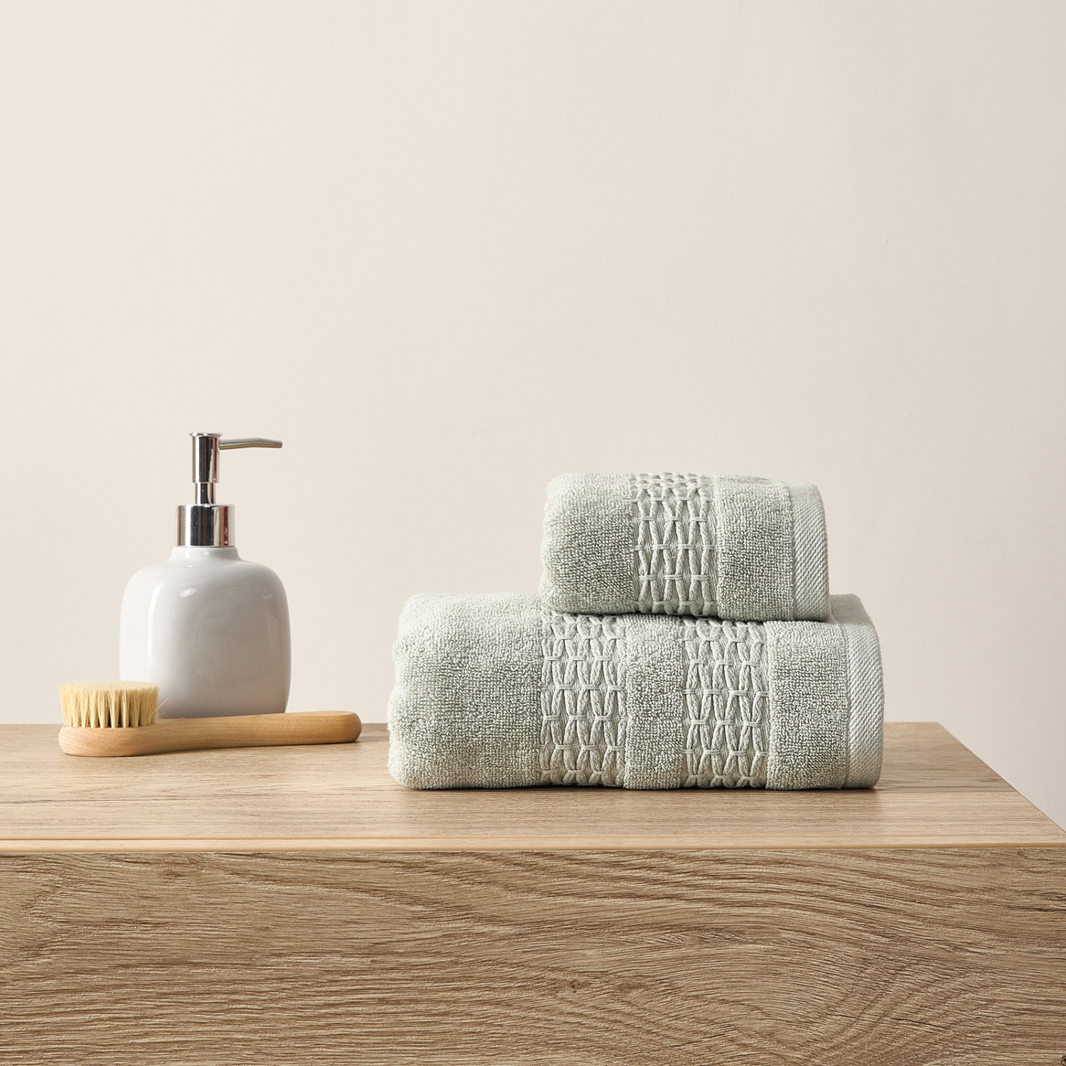 Полотенце махровое Eden, зеленое - фото № 4