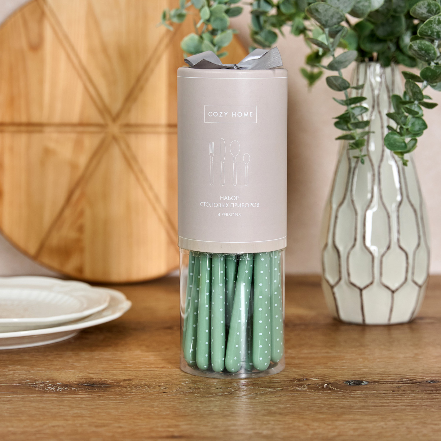 Набор столовых приборов Anna Molly, зеленый - фото № 9