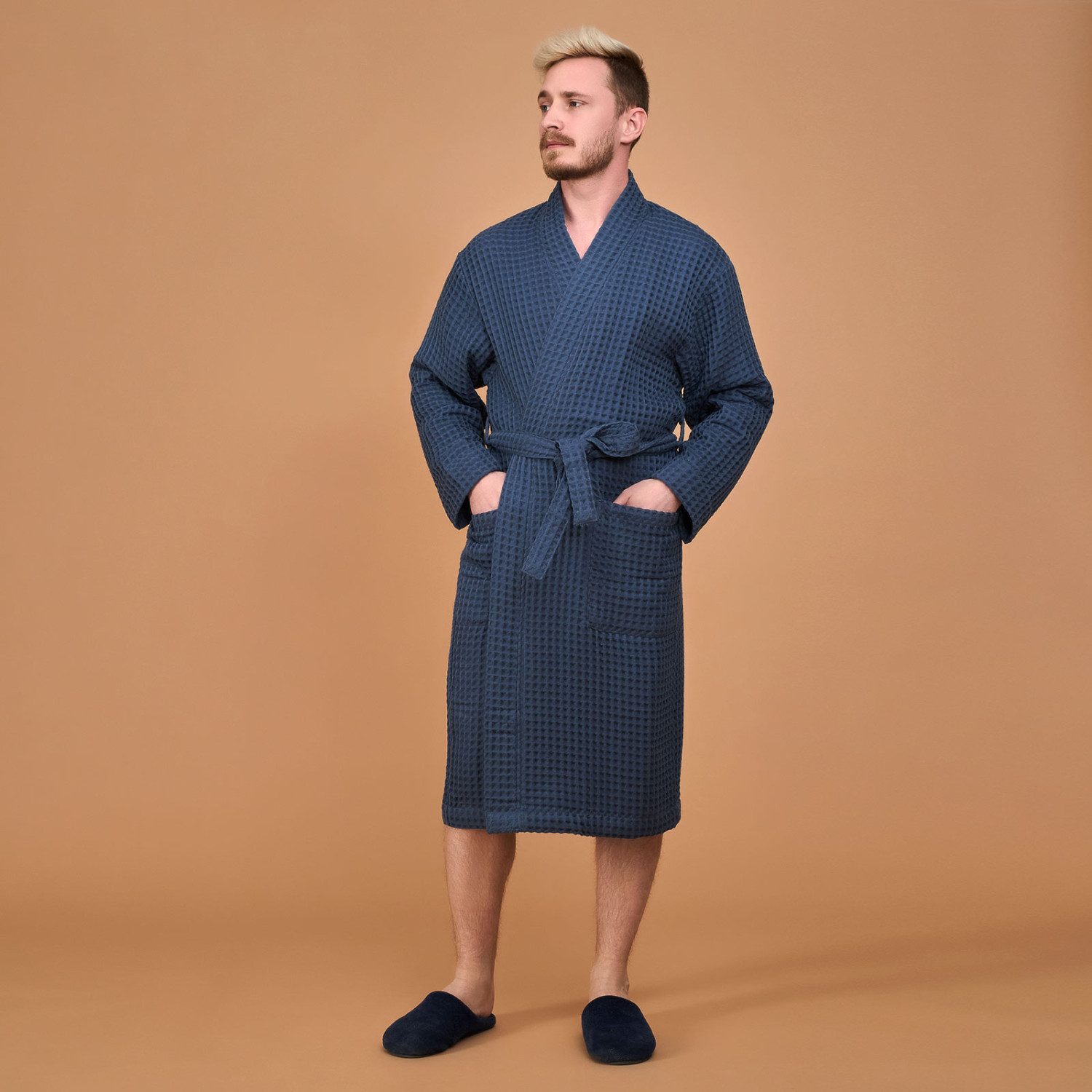 Халат мужской Franz, синий - фото № 2