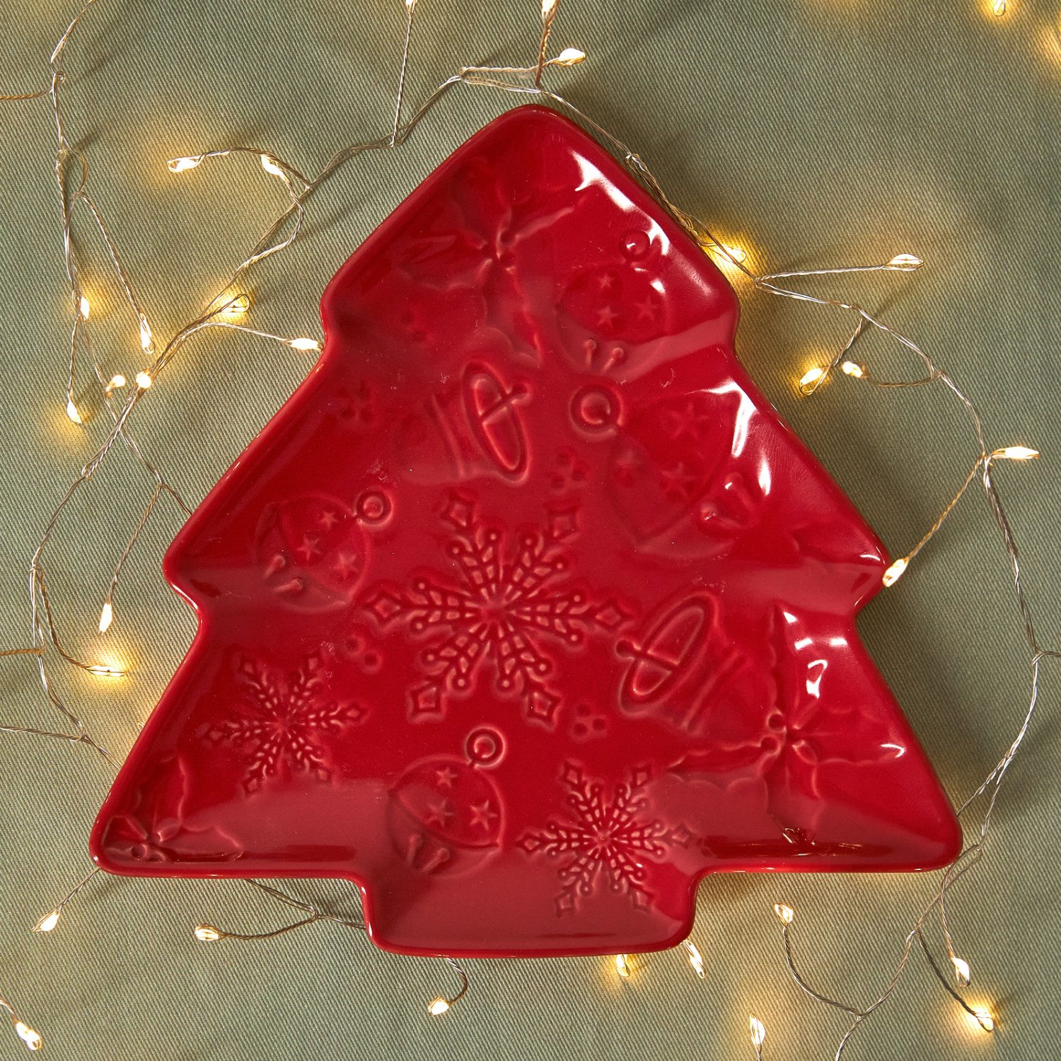 Тарелка Christmas tree, красная