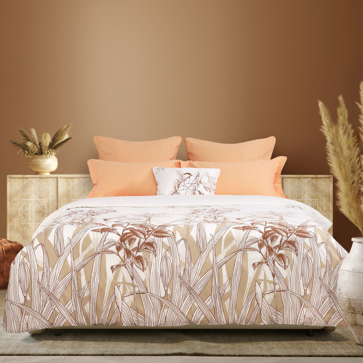 Постельное белье Alba, оранжевое - фото № 2