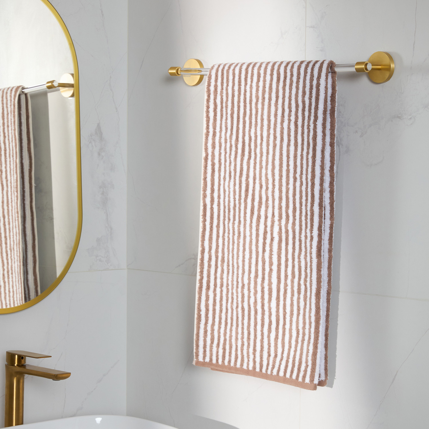 Полотенце махровое Узкая полоска/Striscia stretta, какао