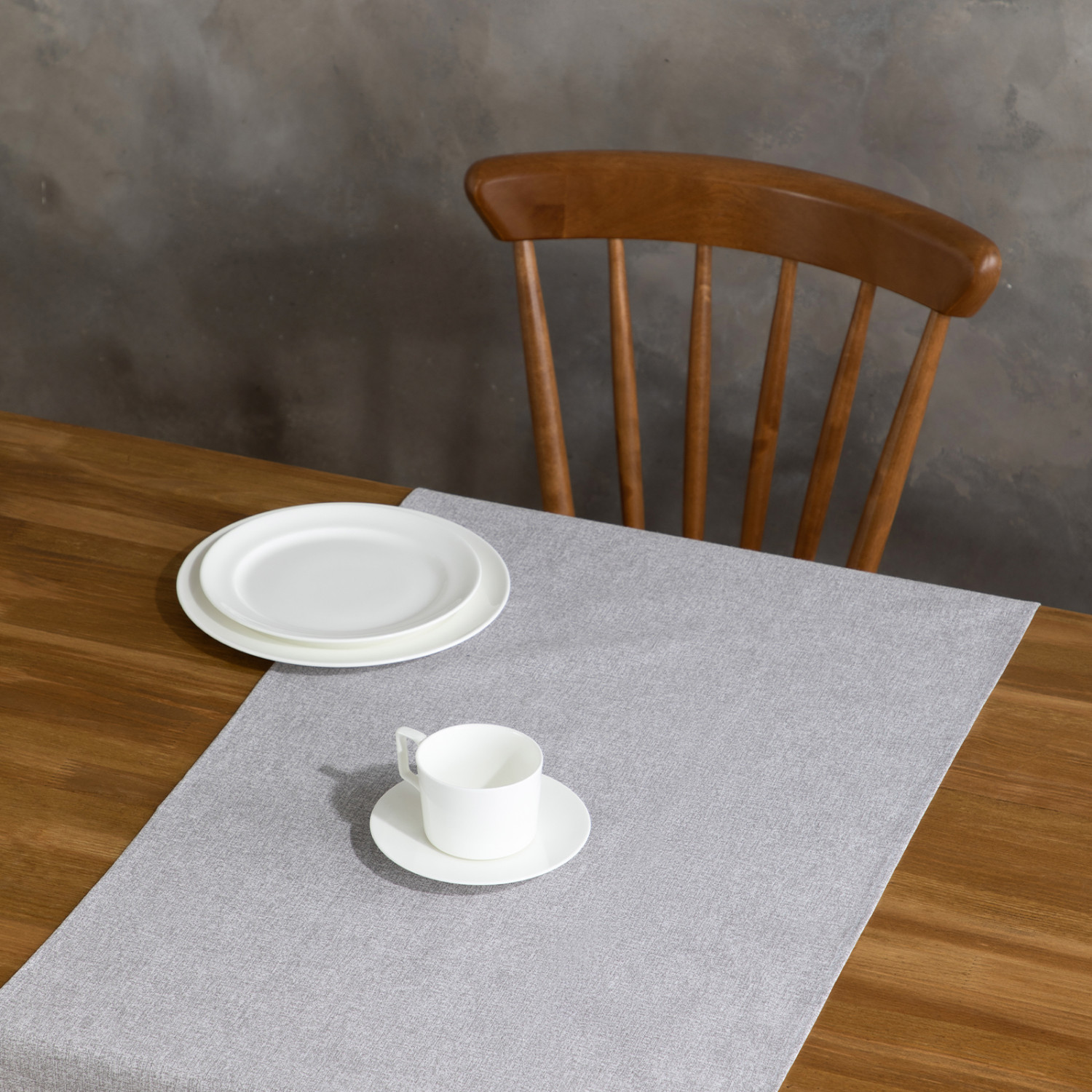 Скатерть-дорожка Fogliame, серая - фото № 2