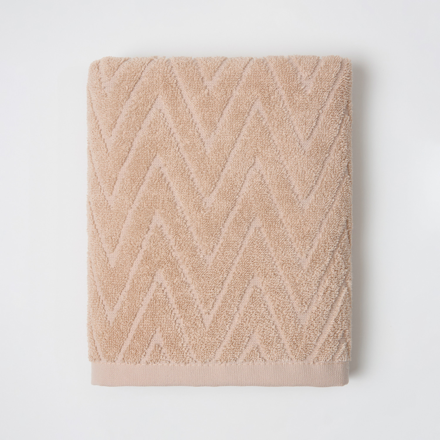 Полотенце махровое Зигзаг/Zigzag, светло-бежевое