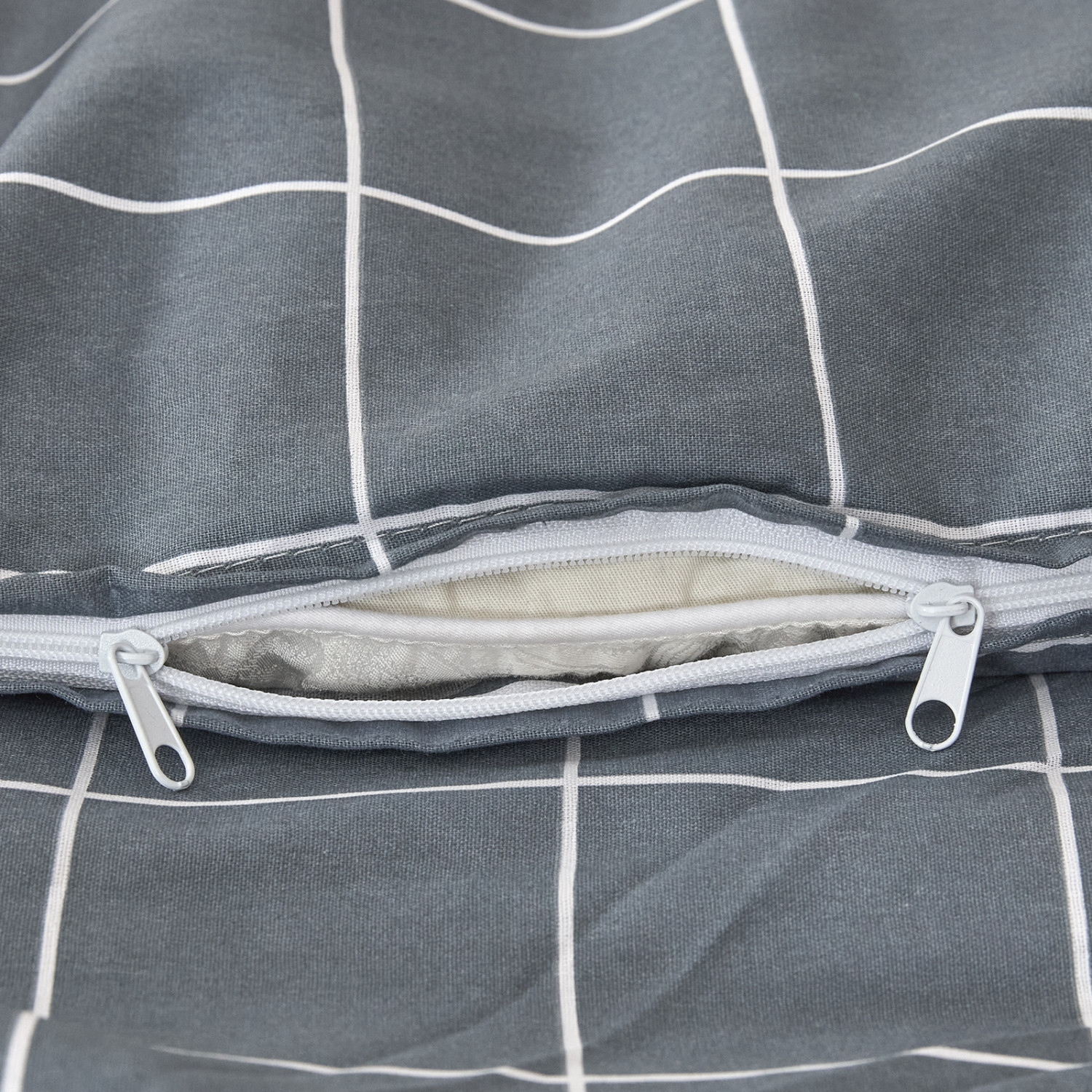 Постельное белье полукомплект Quadretti, серо-голубое - фото № 13