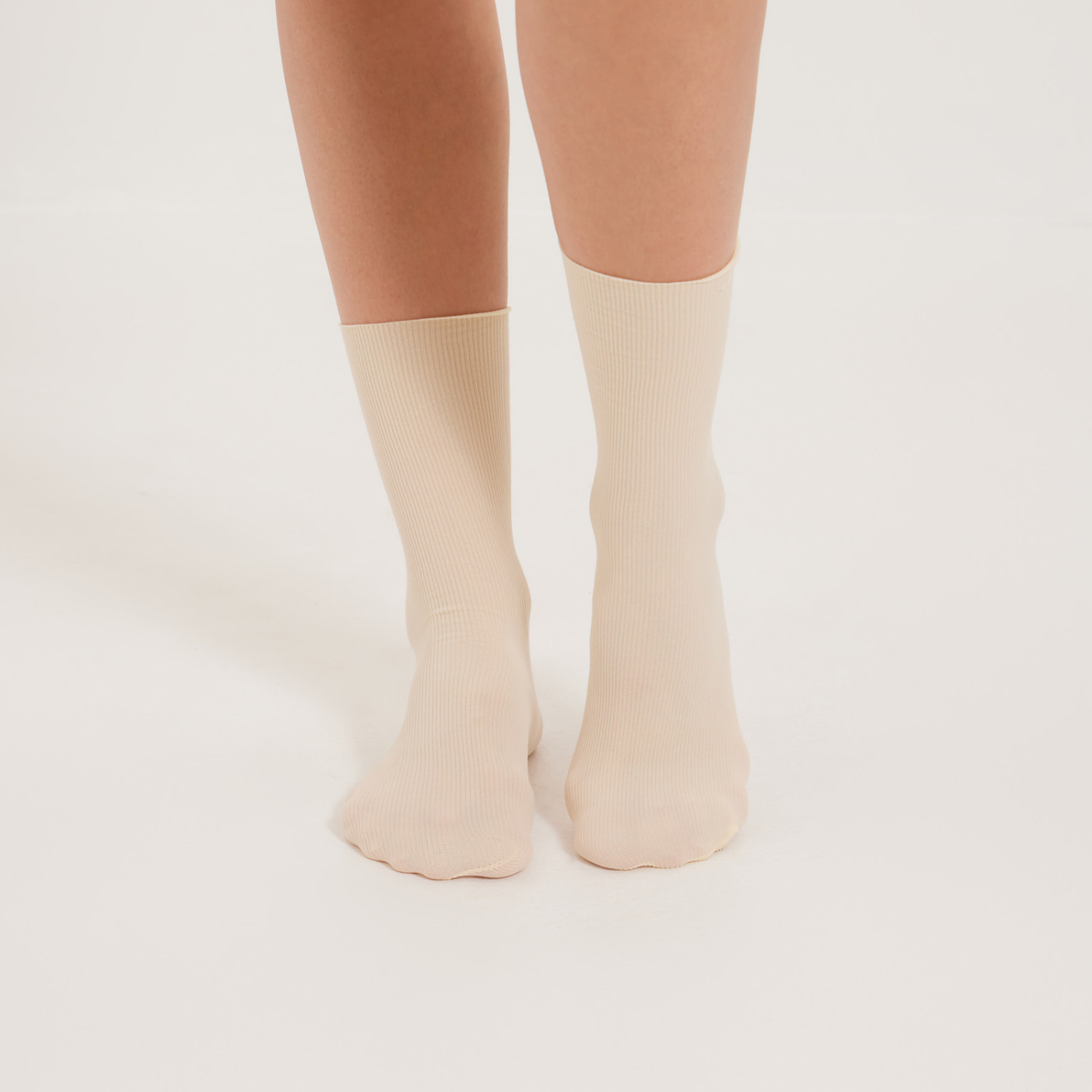 Носки Зелень, молочные/зеленые - фото № 4