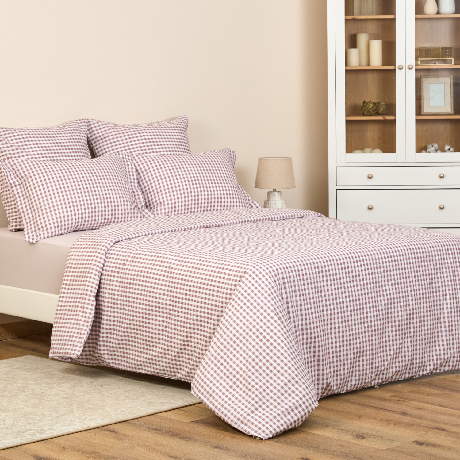 Постельное белье полукомплект Vichy, коричневое - фото № 3