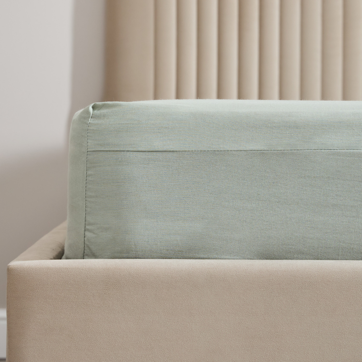 Простыня на резинке Light olive, перкаль - фото № 2