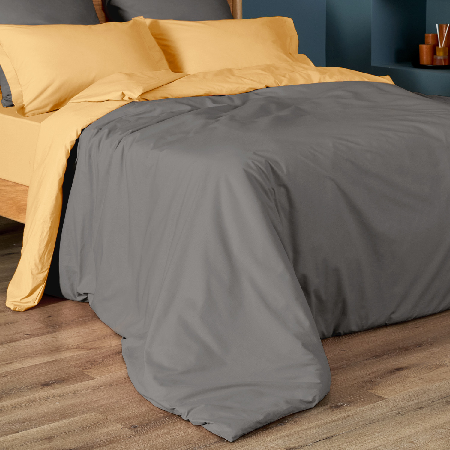 Постельное белье Volcanic gray & Summer yellow - фото № 5
