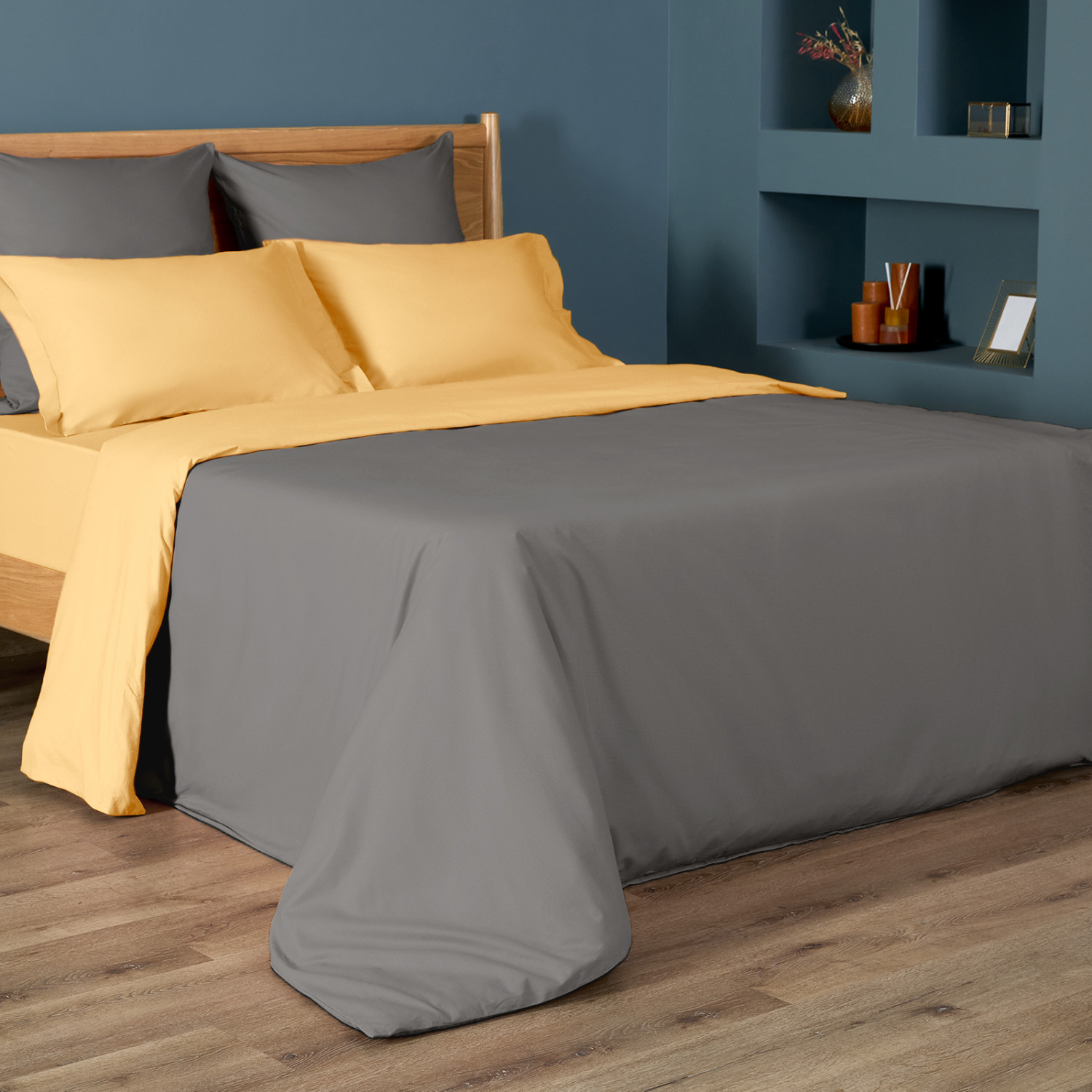 Постельное белье Volcanic gray & Summer yellow - фото № 4