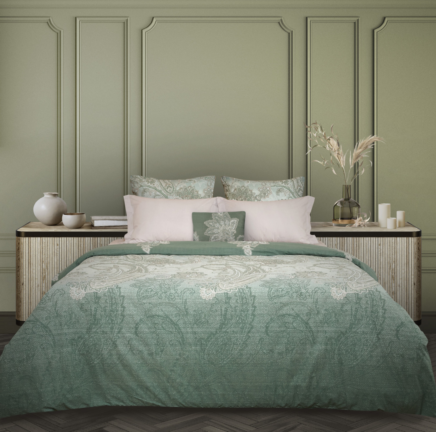 Постельное белье Aviano, зеленое - фото № 2