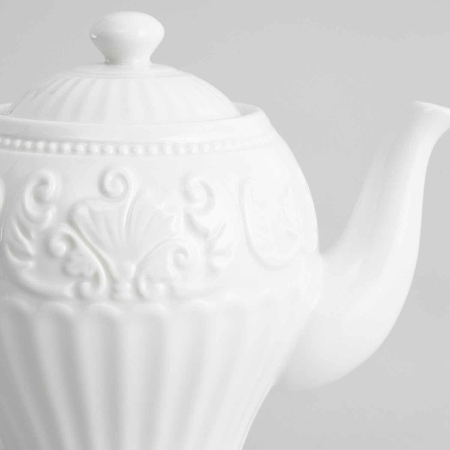 Чайник Белое тиснение/Emboss White - фото № 2