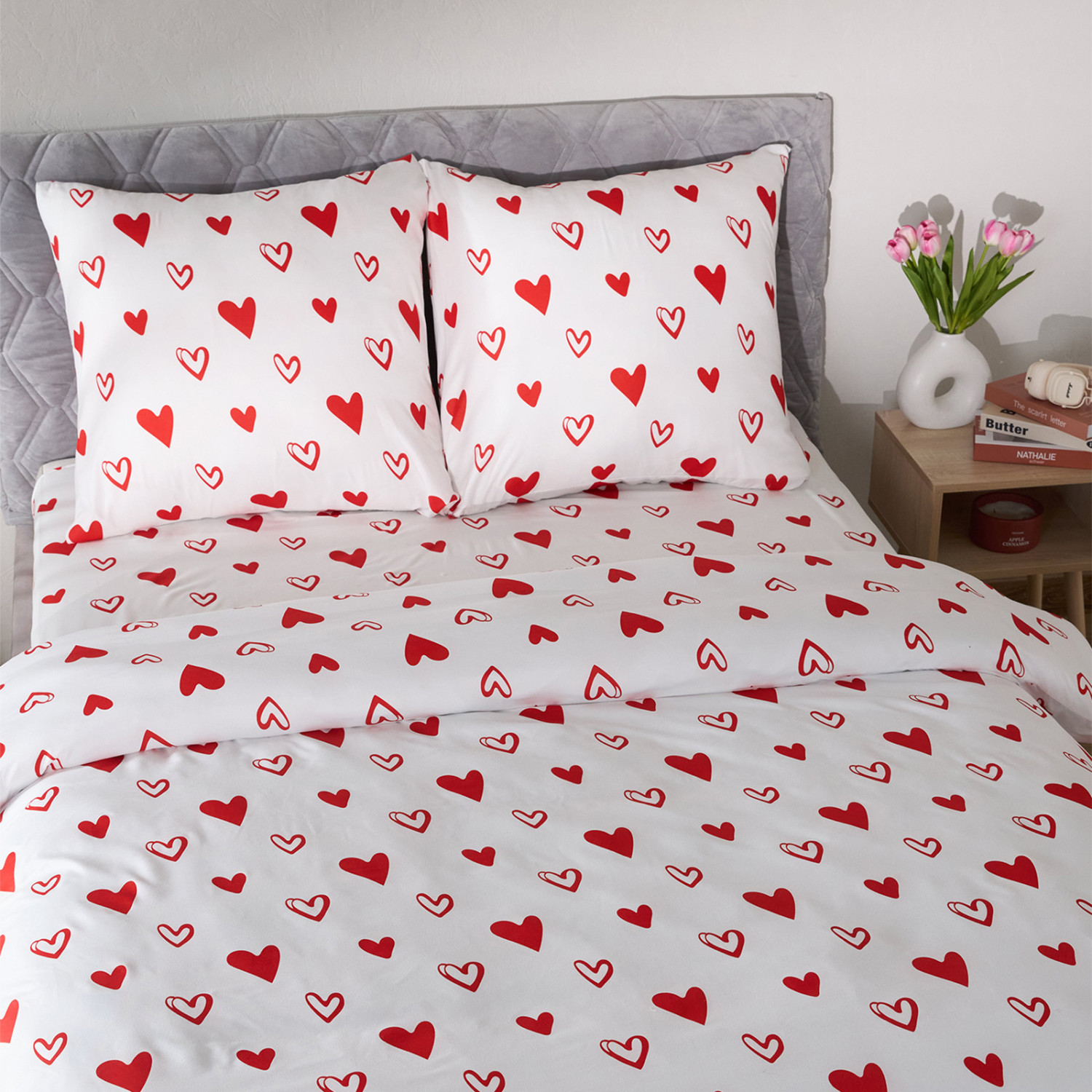 Постельное белье Floox Белое сердце - фото № 5