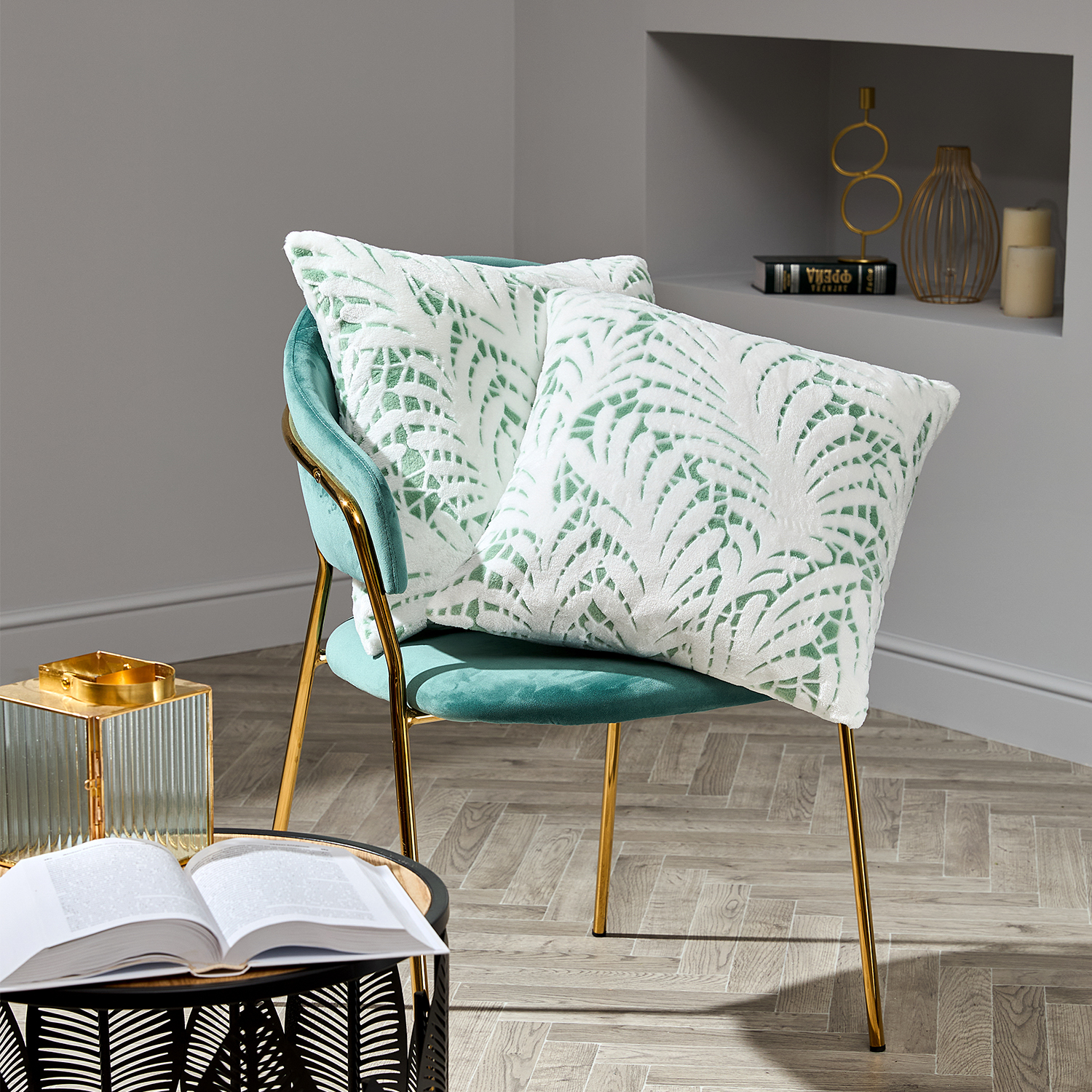 Наволочка декоративная Foliate, зеленая - фото № 4