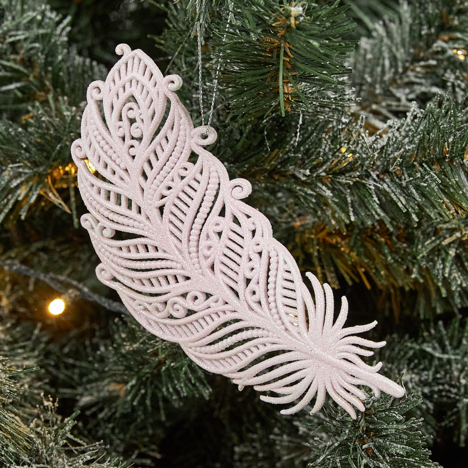 Подвесная декорация Piuma, розовая - фото № 2