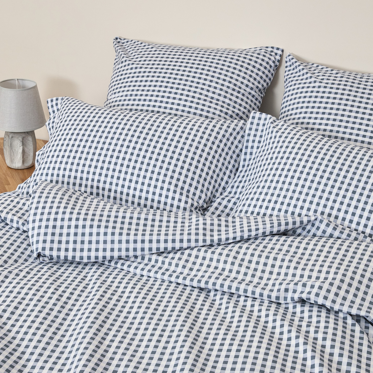 Постельное белье полукомплект Vichy, серо-голубое - фото № 9