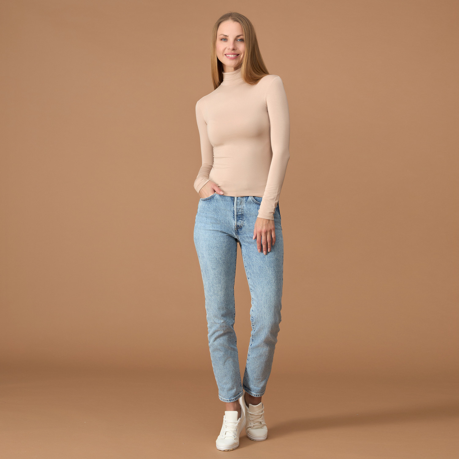 Водолазка Everyday, бежевая - фото № 2