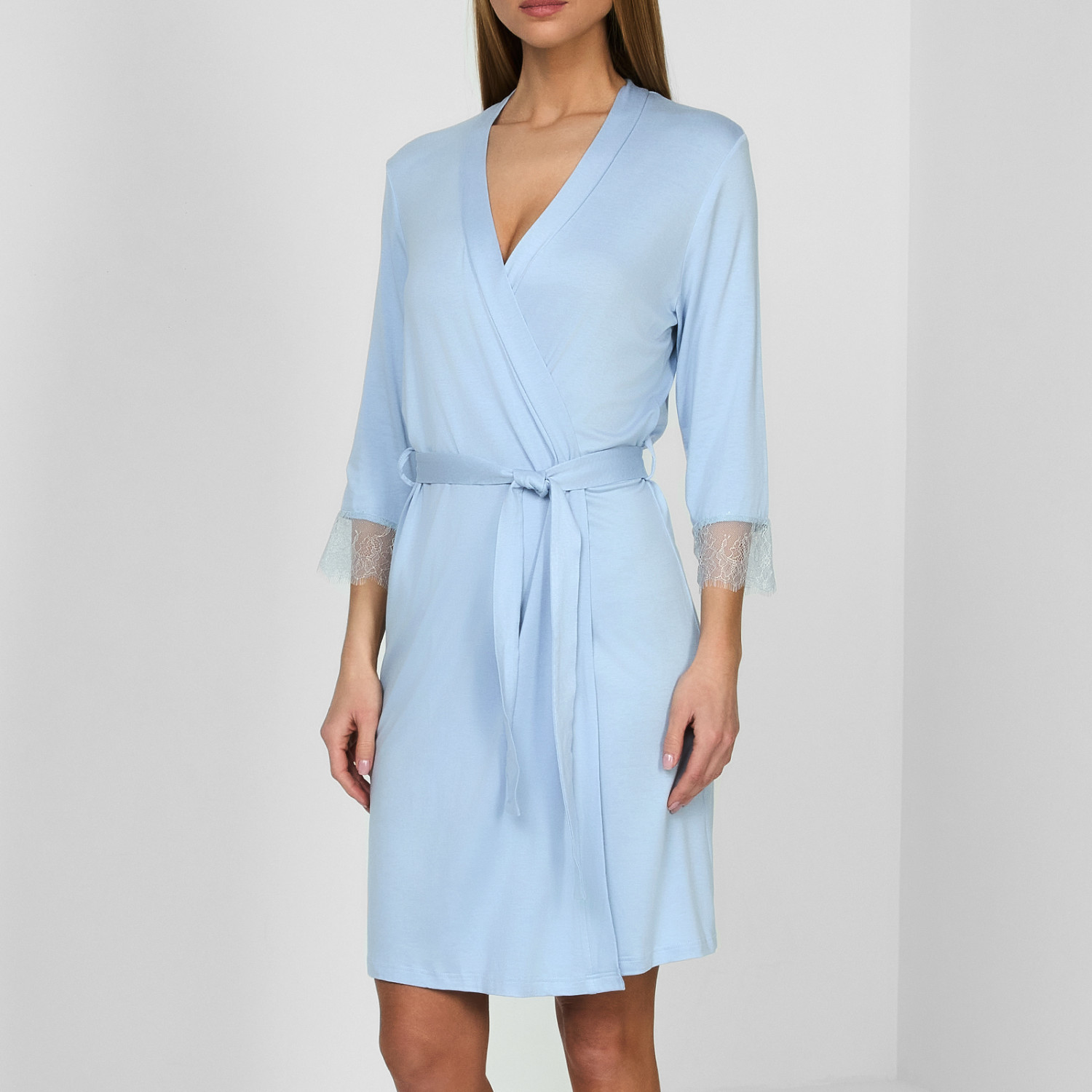 Халат Autumn, голубой I - фото № 3