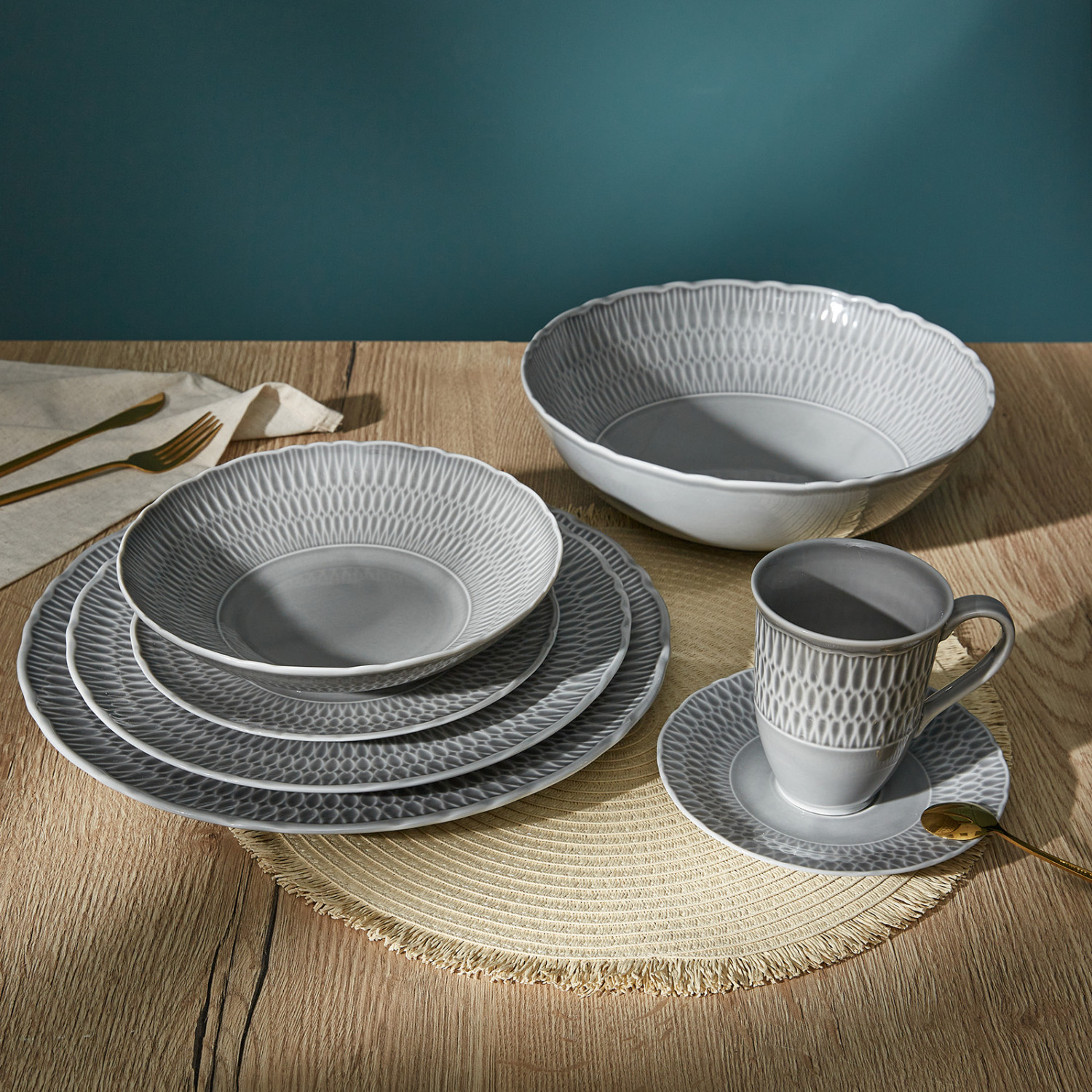 Тарелка Brezza dal mare, серая - фото № 5