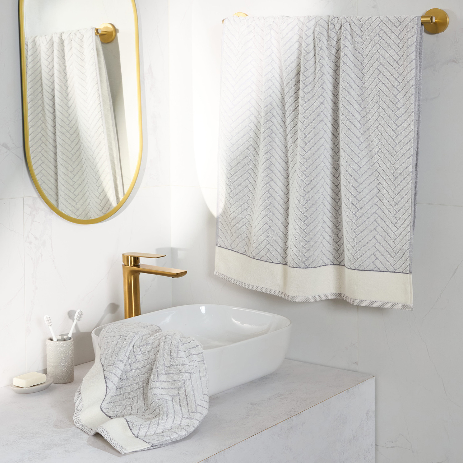 Полотенце махровое Домик/Casetta, серое - фото № 10