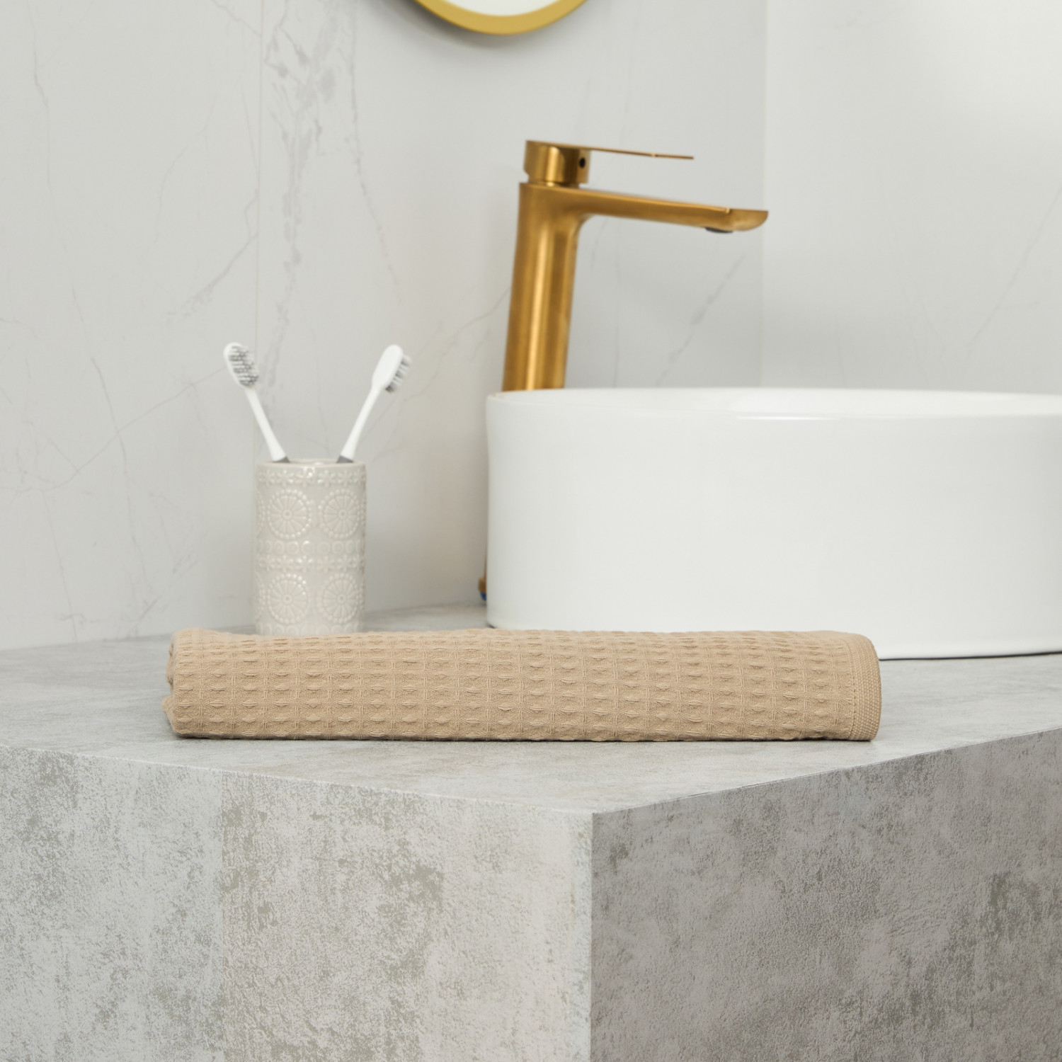 Полотенце вафельное Franсо, капучино