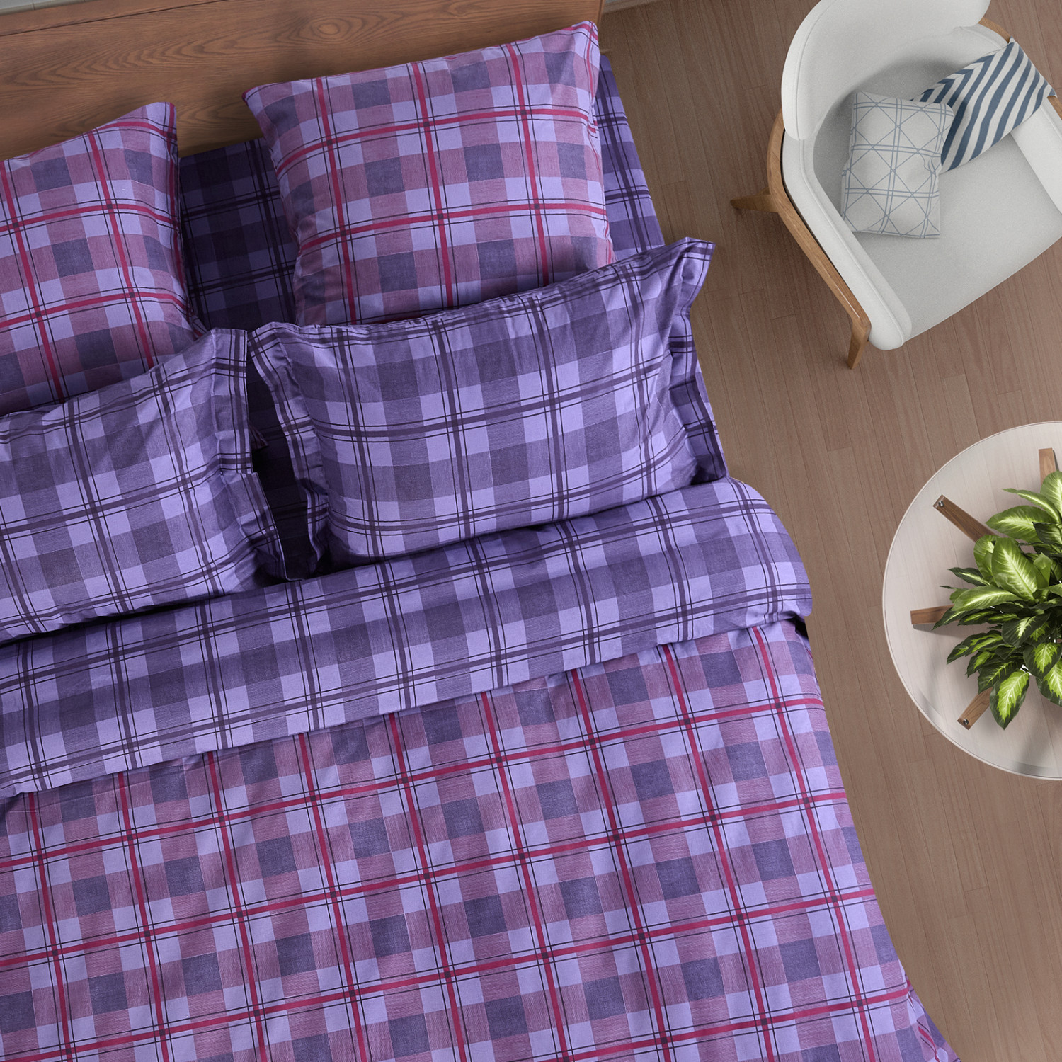 Постельное белье Gabbia, фиолетовое - фото № 4