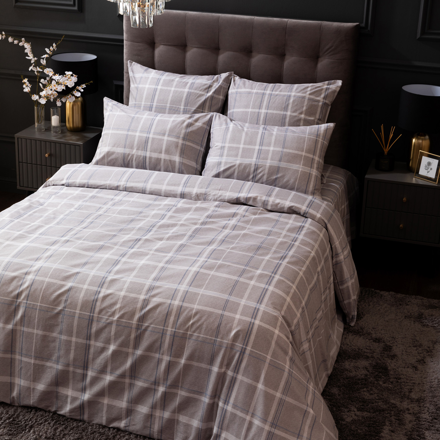 Постельное белье Rigoroso, серое - фото № 4