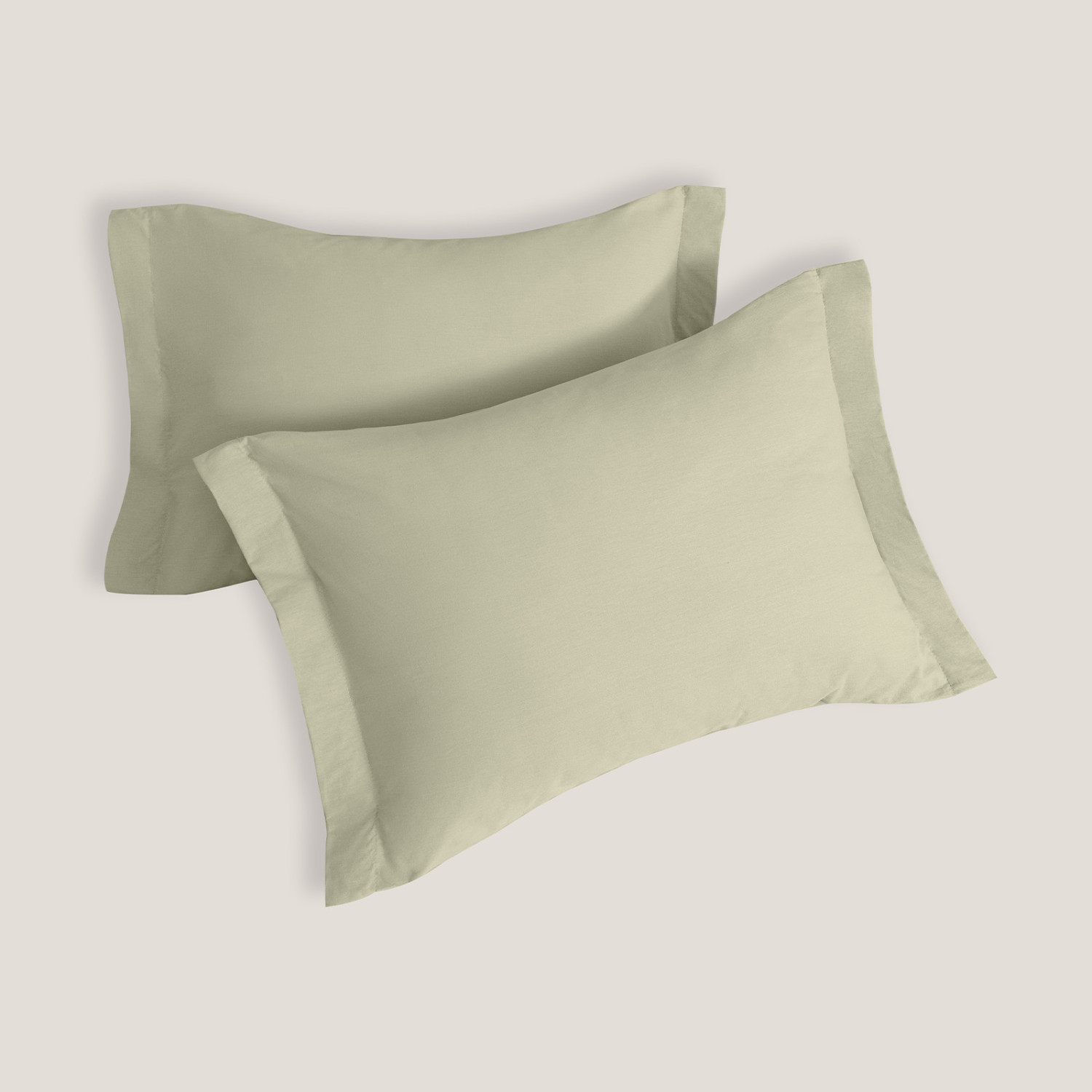 Комплект наволочек Светло-оливковый с ушками, перкаль - фото № 3