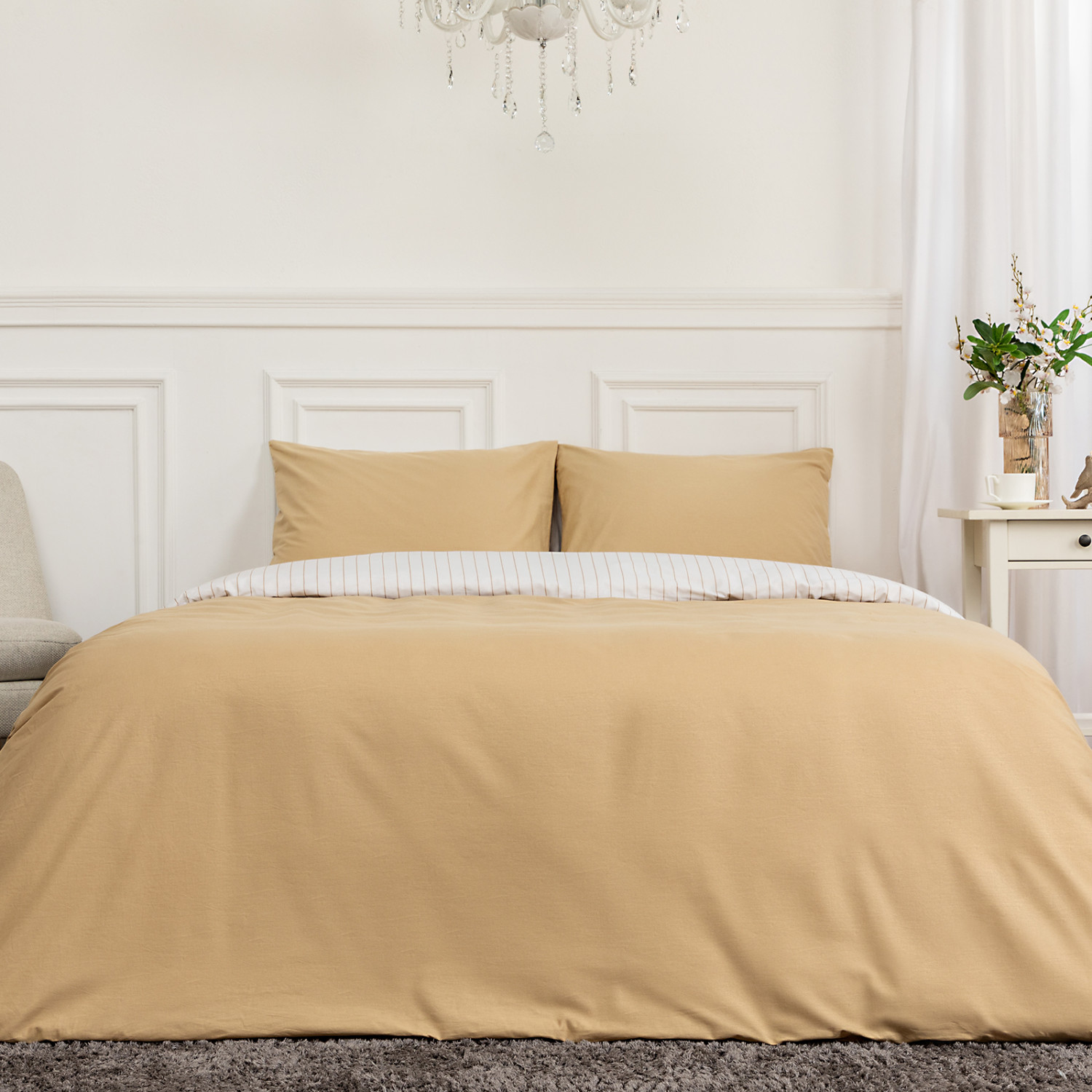 Постельное белье Янтарный в полоску/Amber stripe - фото № 3