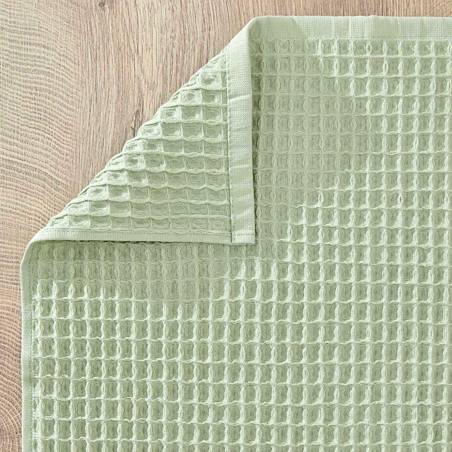 Полотенце вафельное Lorgo, зеленое - фото № 5