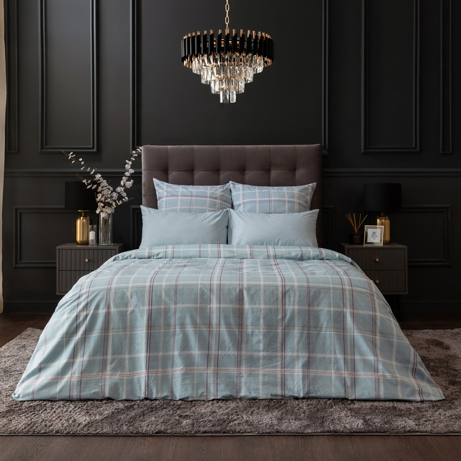 Постельное белье Rigoroso, голубое - фото № 5