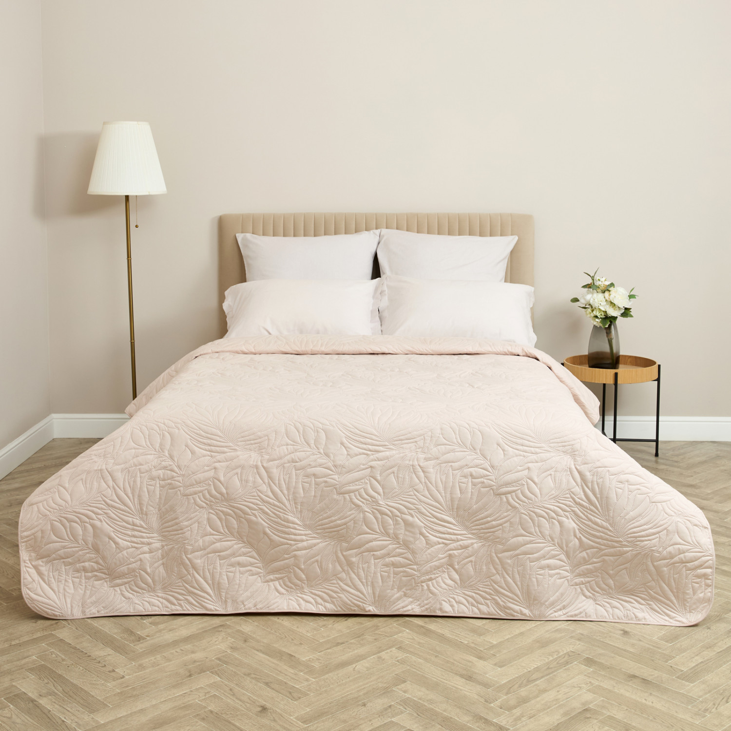 Покрывало Fogliare, серо-бежевое