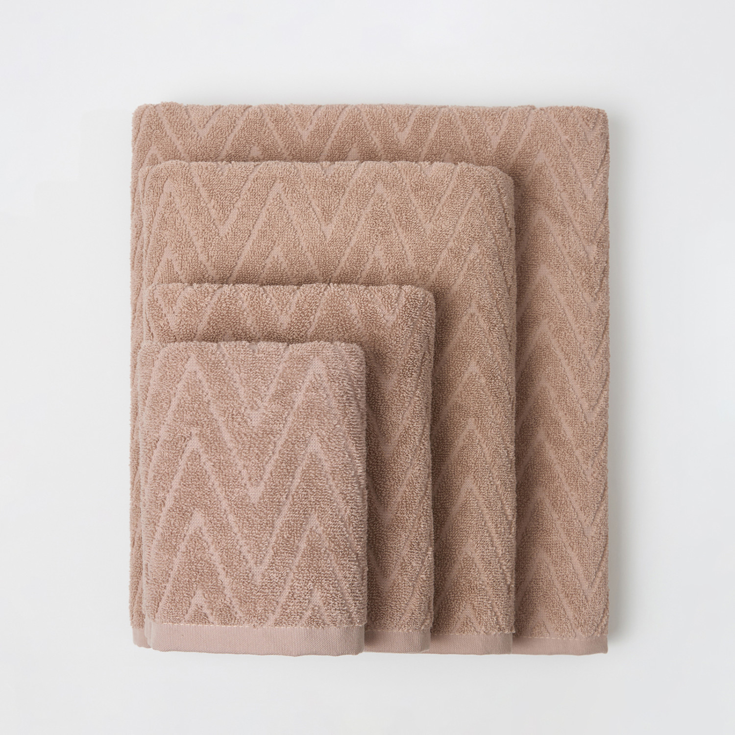 Полотенце махровое Зигзаг/Zigzag, серо-бежевое - фото № 6