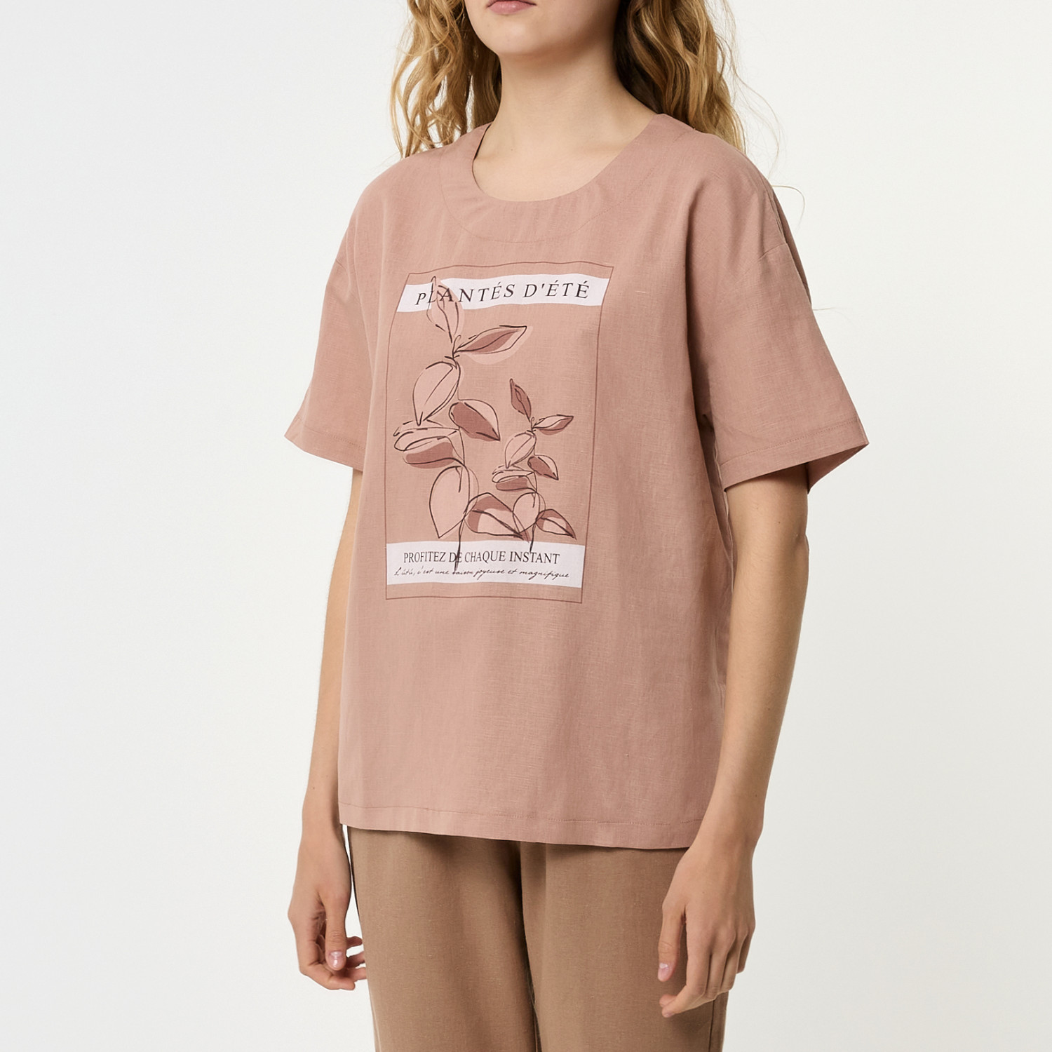 Футболка Lino, бежевая - фото № 3