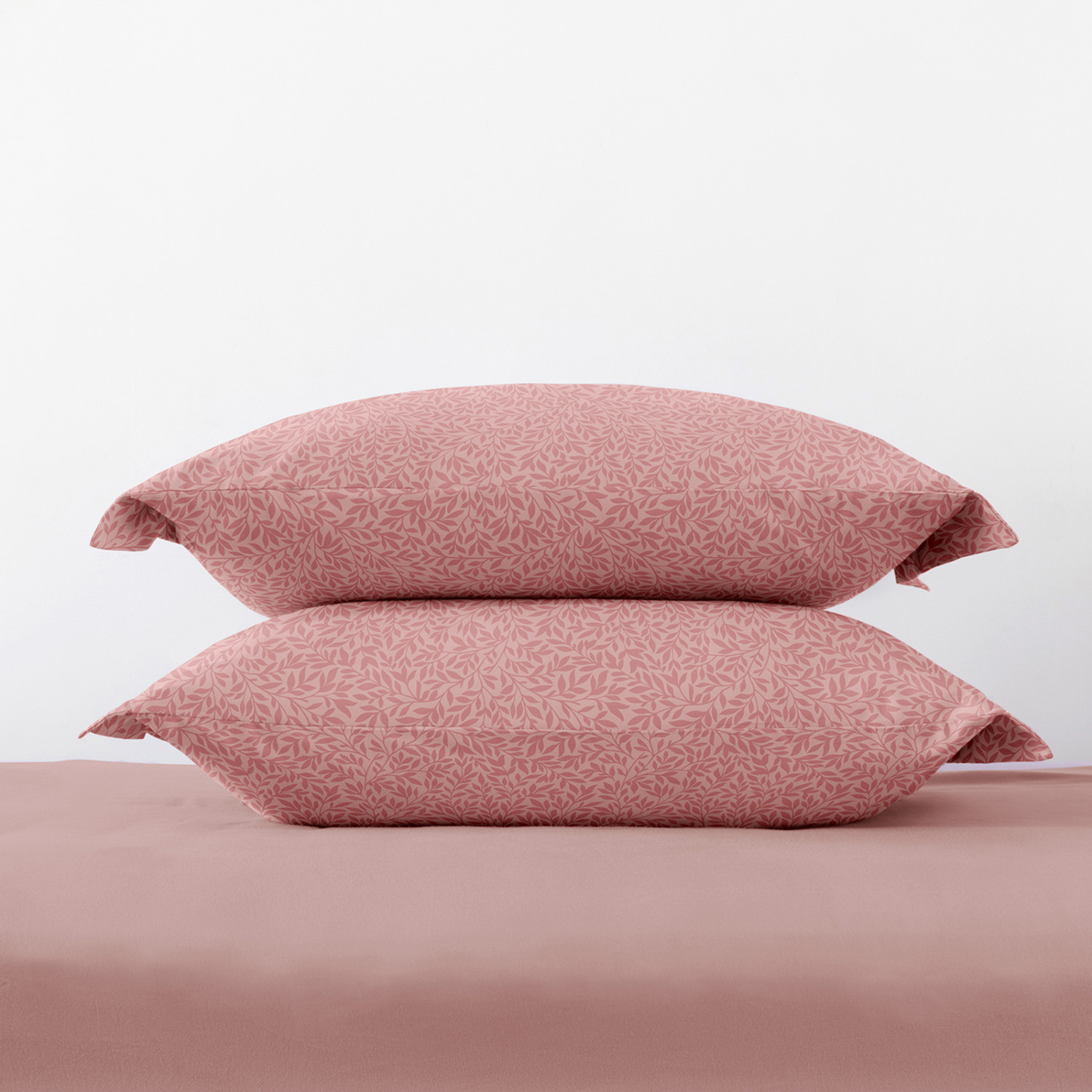 Комплект наволочек Латери (листья) с ушками, коричневый - фото № 2